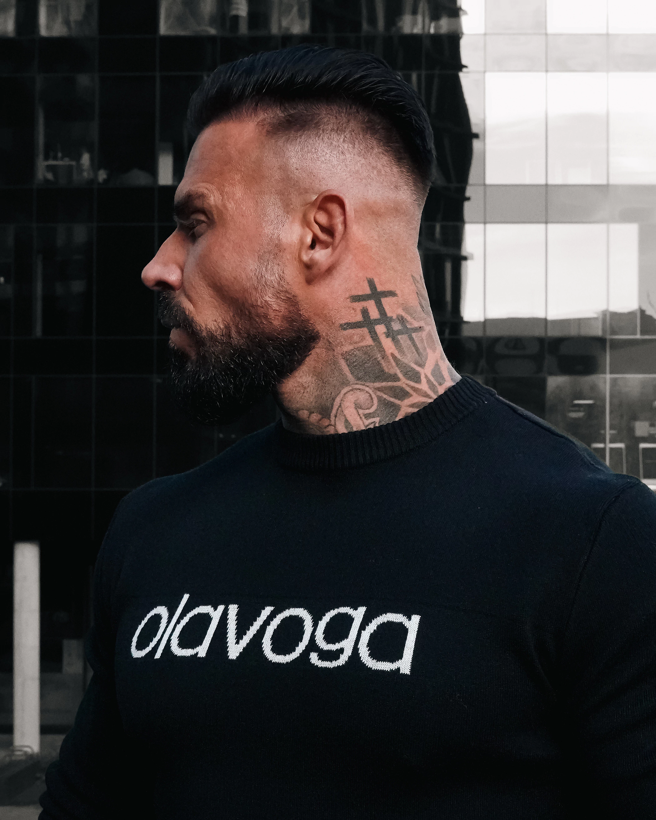 Sweter męski OLAVOGA Men SALO - Czarny