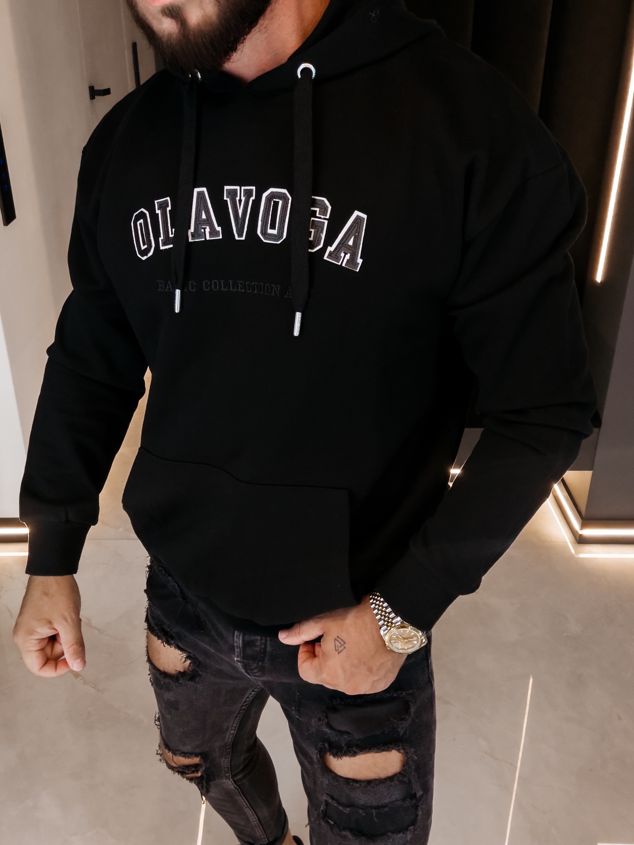 OLAVOGA Men RENAY Men’s Hoodie – Black
