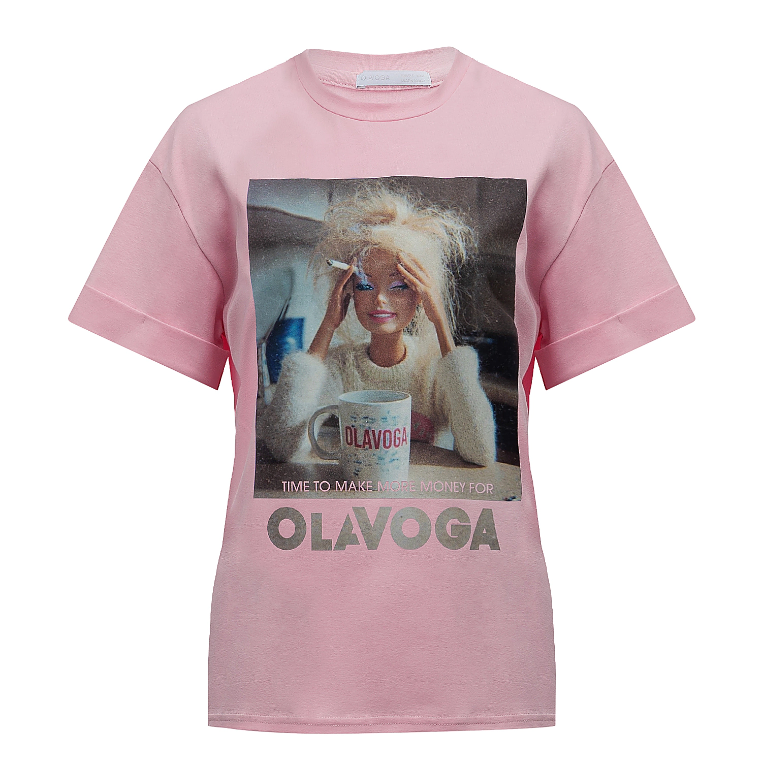 Oversize OLAVOGA EARNED T-shirt - Powder pink