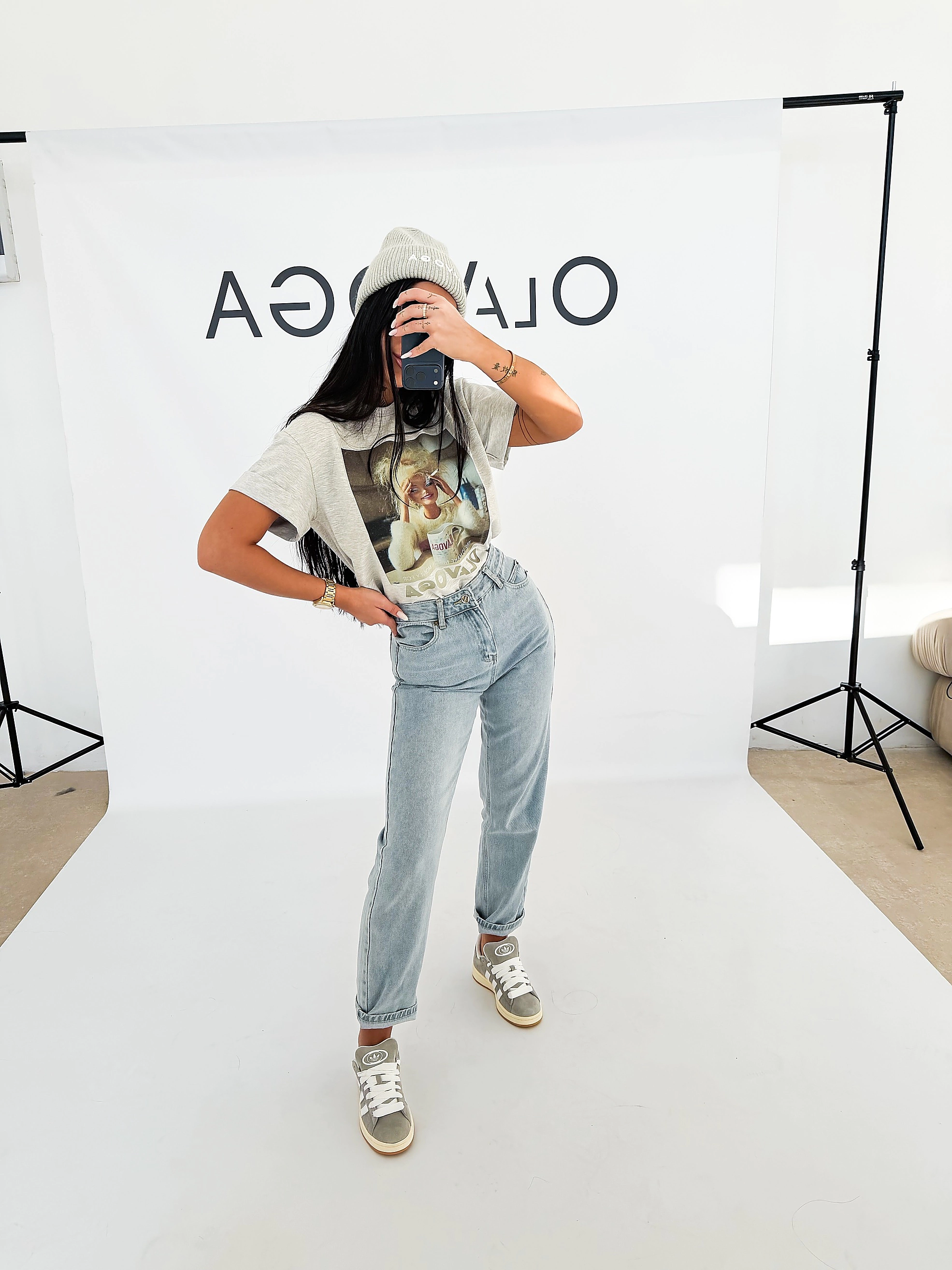 T-shirt Oversize OLAVOGA EARNED Szary M