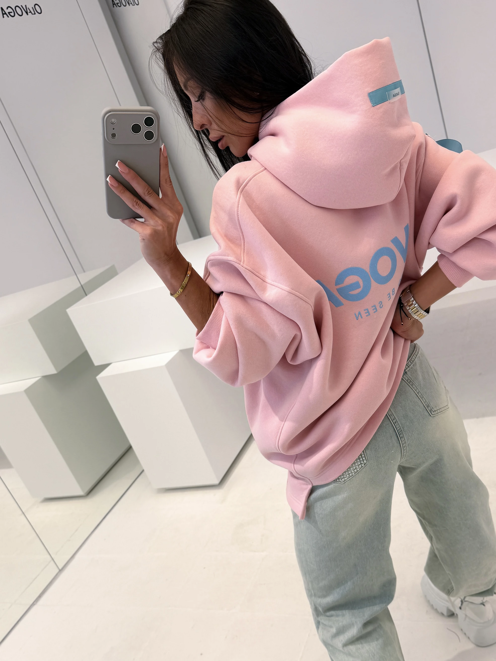 Bluza oversize OLAVOGA AVIRA - Powder Pink