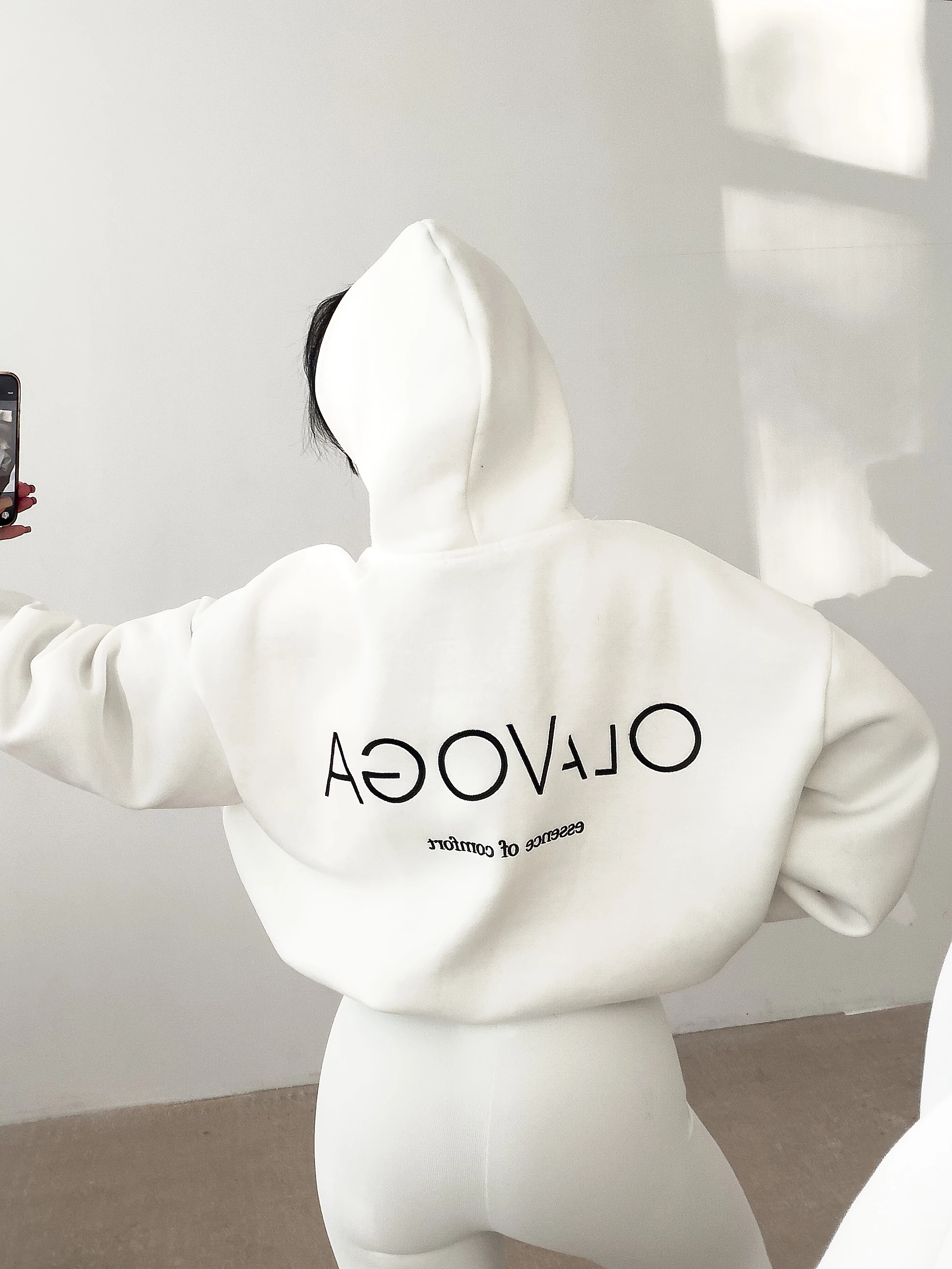 Ladies' classic sweatshirt OLAVOGA VELA - Écru
