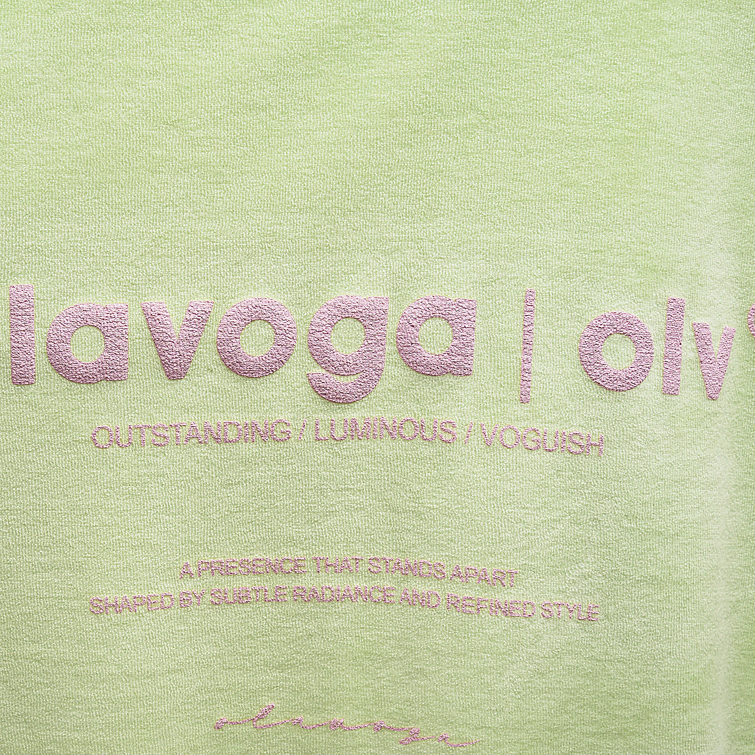 Ladies' velour sweatshirt OLAVOGA VELVORA - Lime green