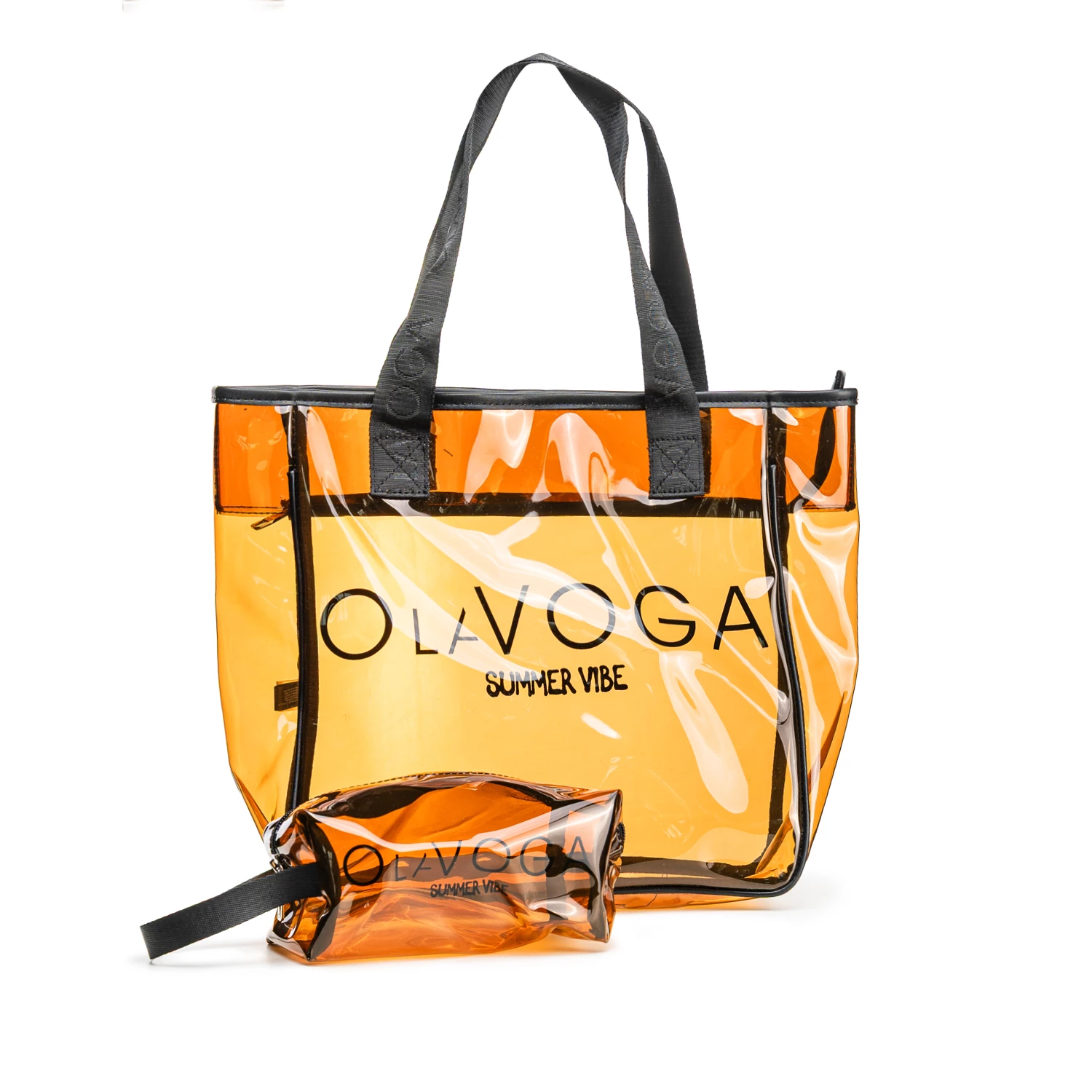 Women's beach bag with make-up bag OLAVOGA REED - Beige