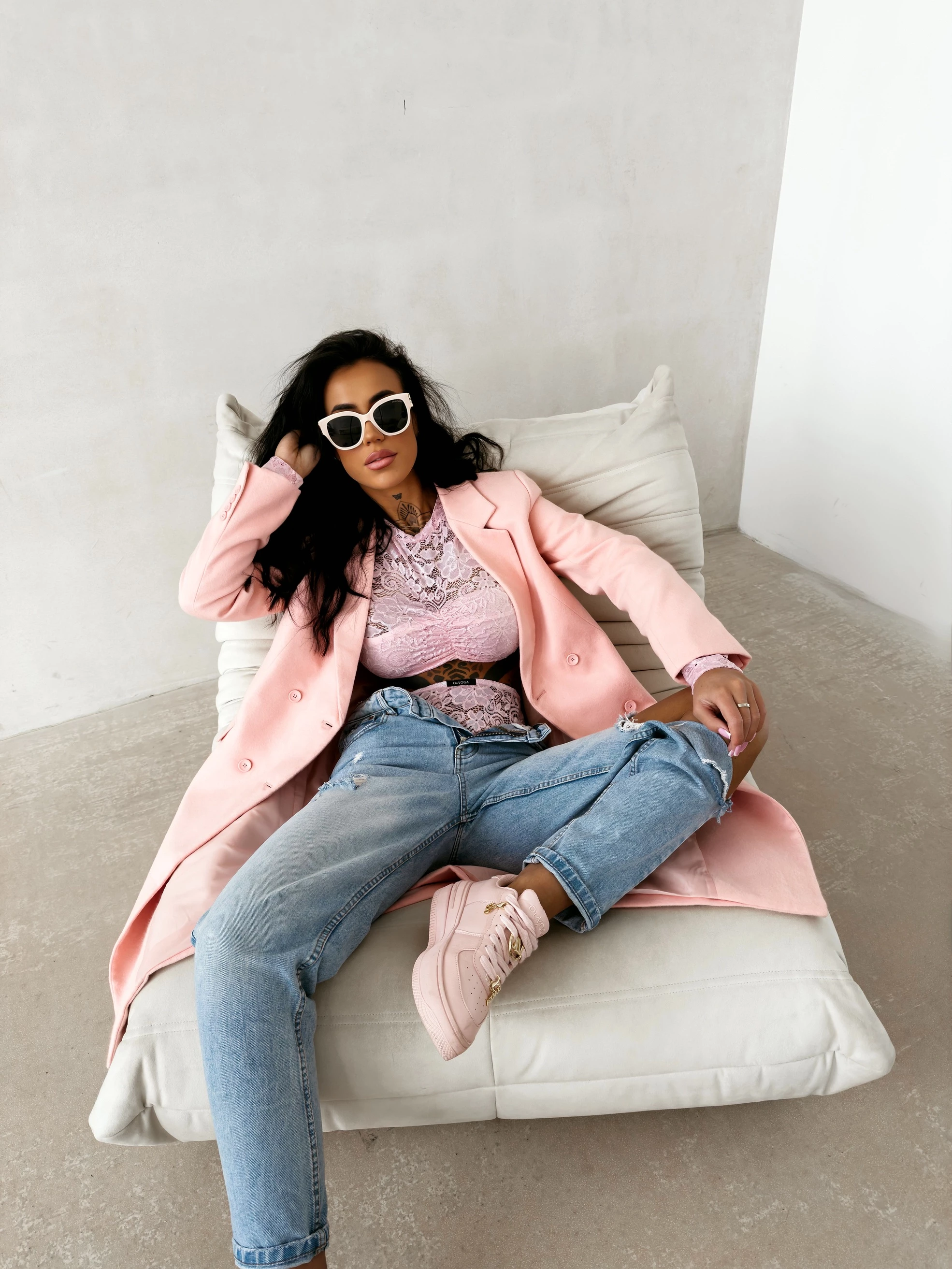 OLAVOGA FONAJ women's coat - Coral Pink