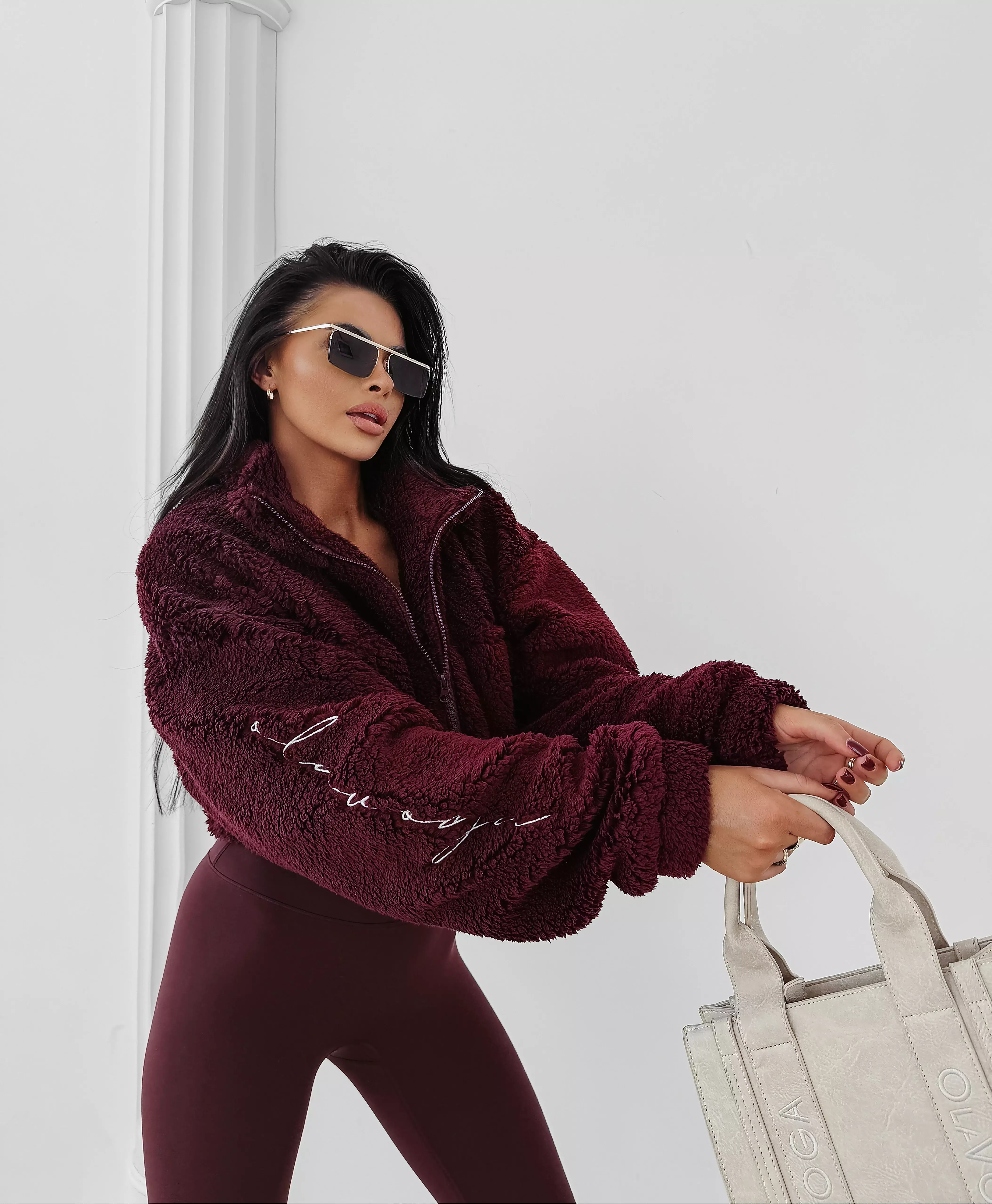 OLAVOGA TEDI Damen-Teddy-Sweatshirt - Maroon