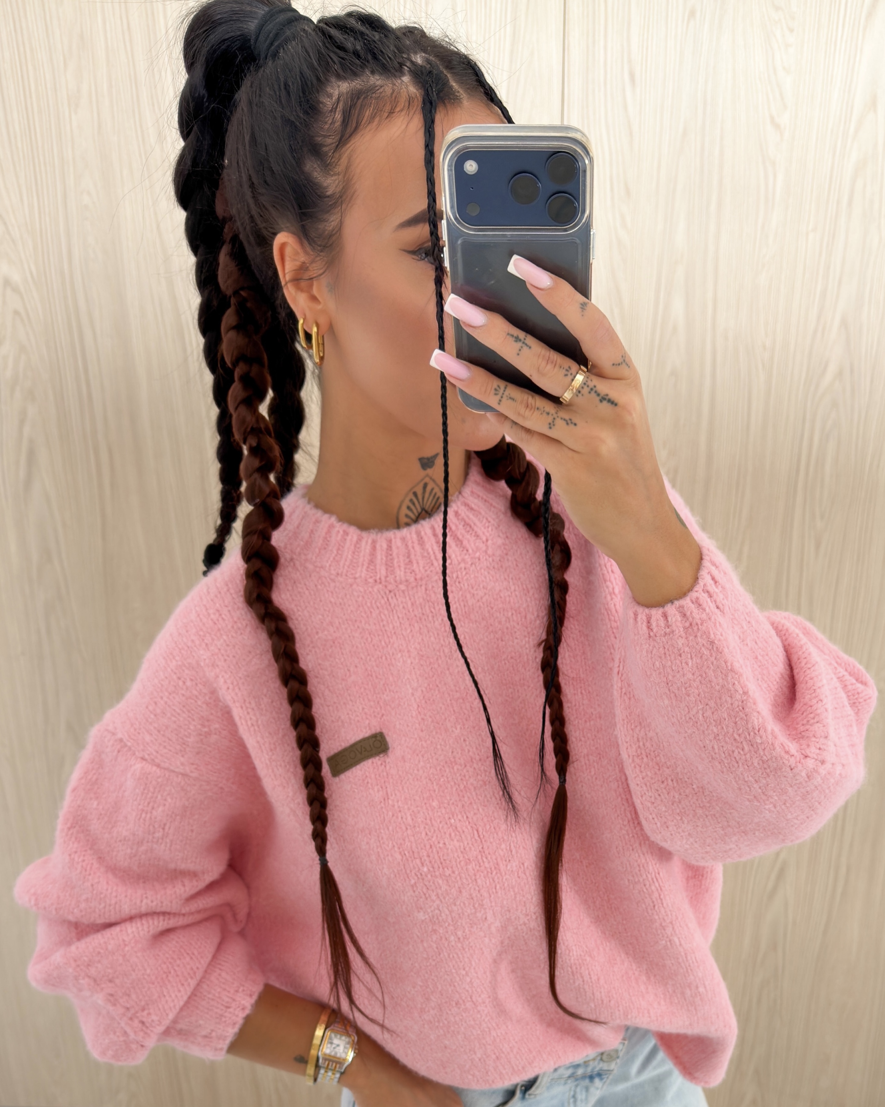 OLAVOGA USERS women’s oversized jumper – Baby pink