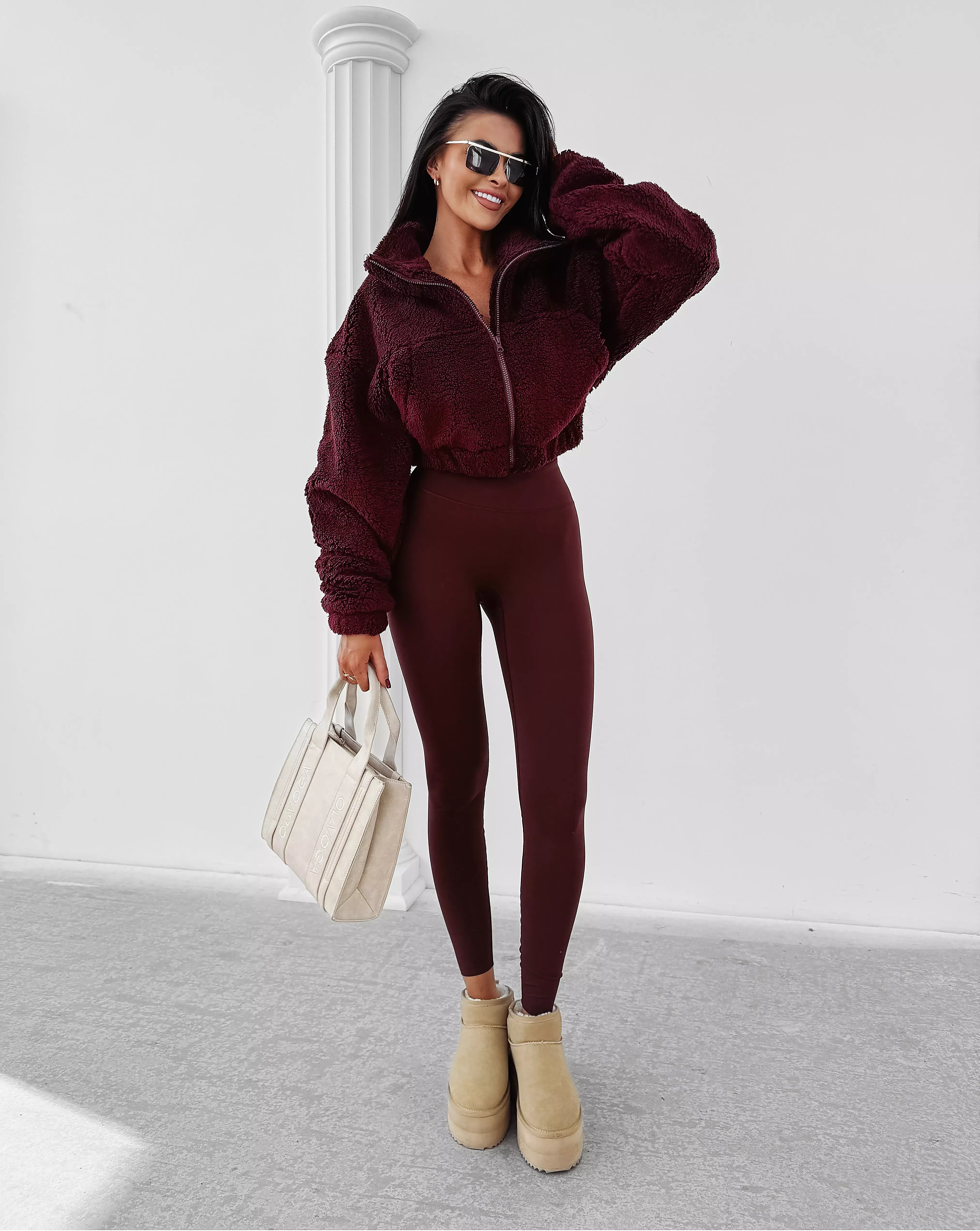 OLAVOGA TEDI Damen-Teddy-Sweatshirt - Maroon