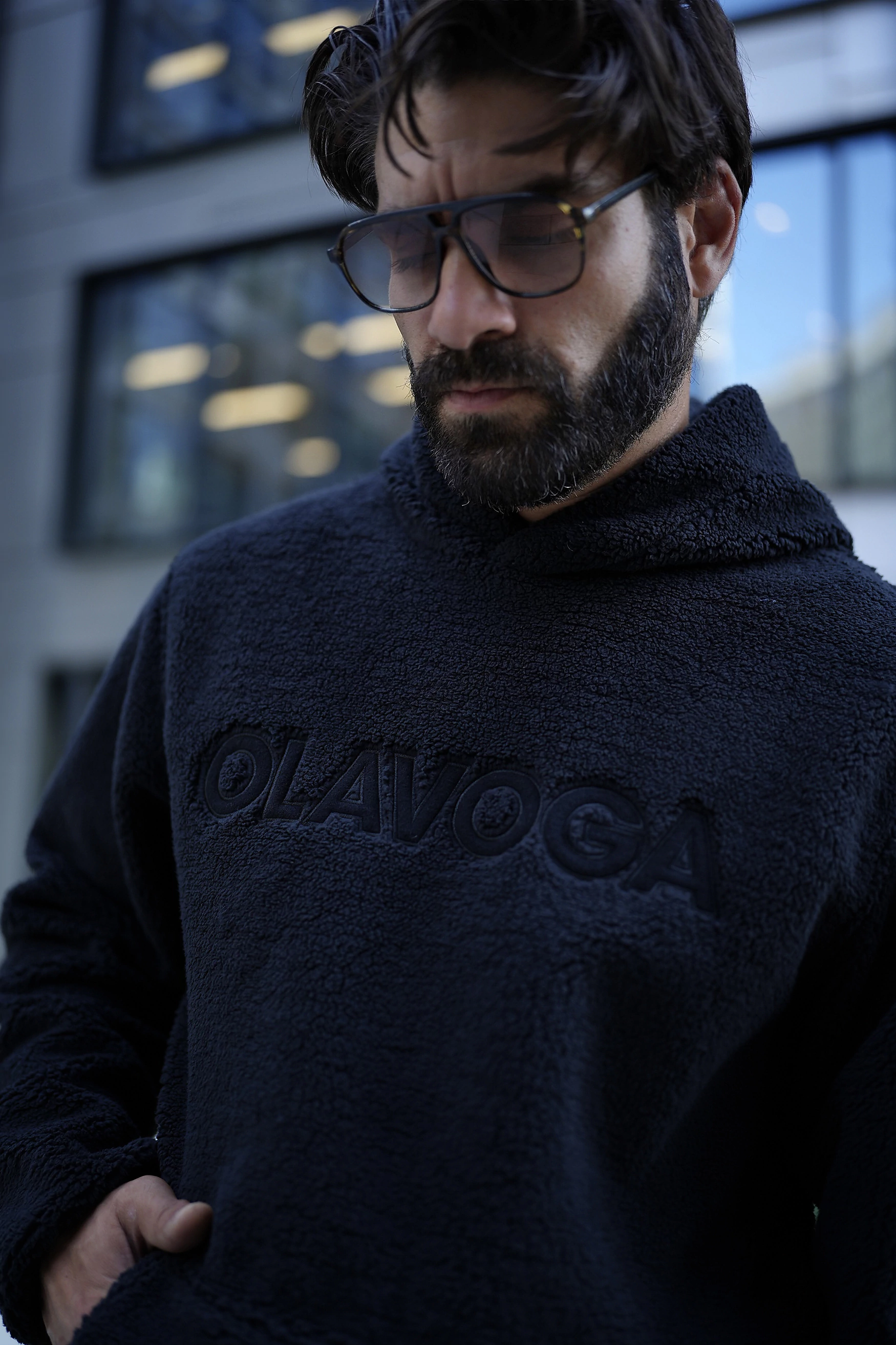 OLAVOGA Pánská mikina BEARHOOD - černá