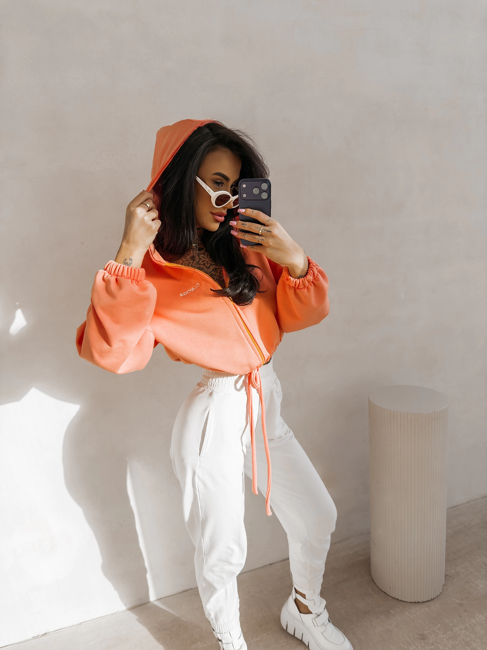 OLAVOGA NERIN dámska mikina oversize - Peach