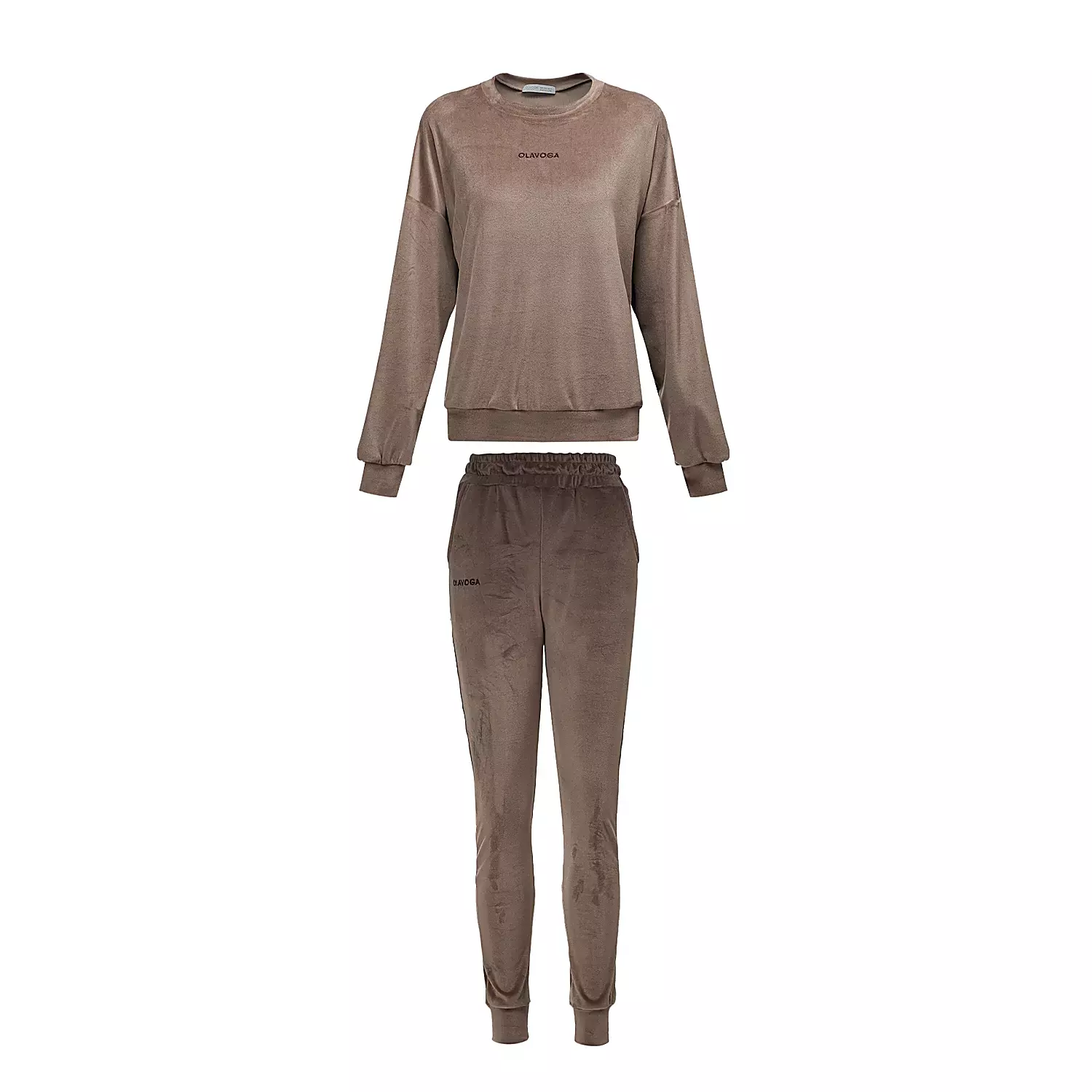 Ladies' velour set OLAVOGA VELVET ASH - Latte