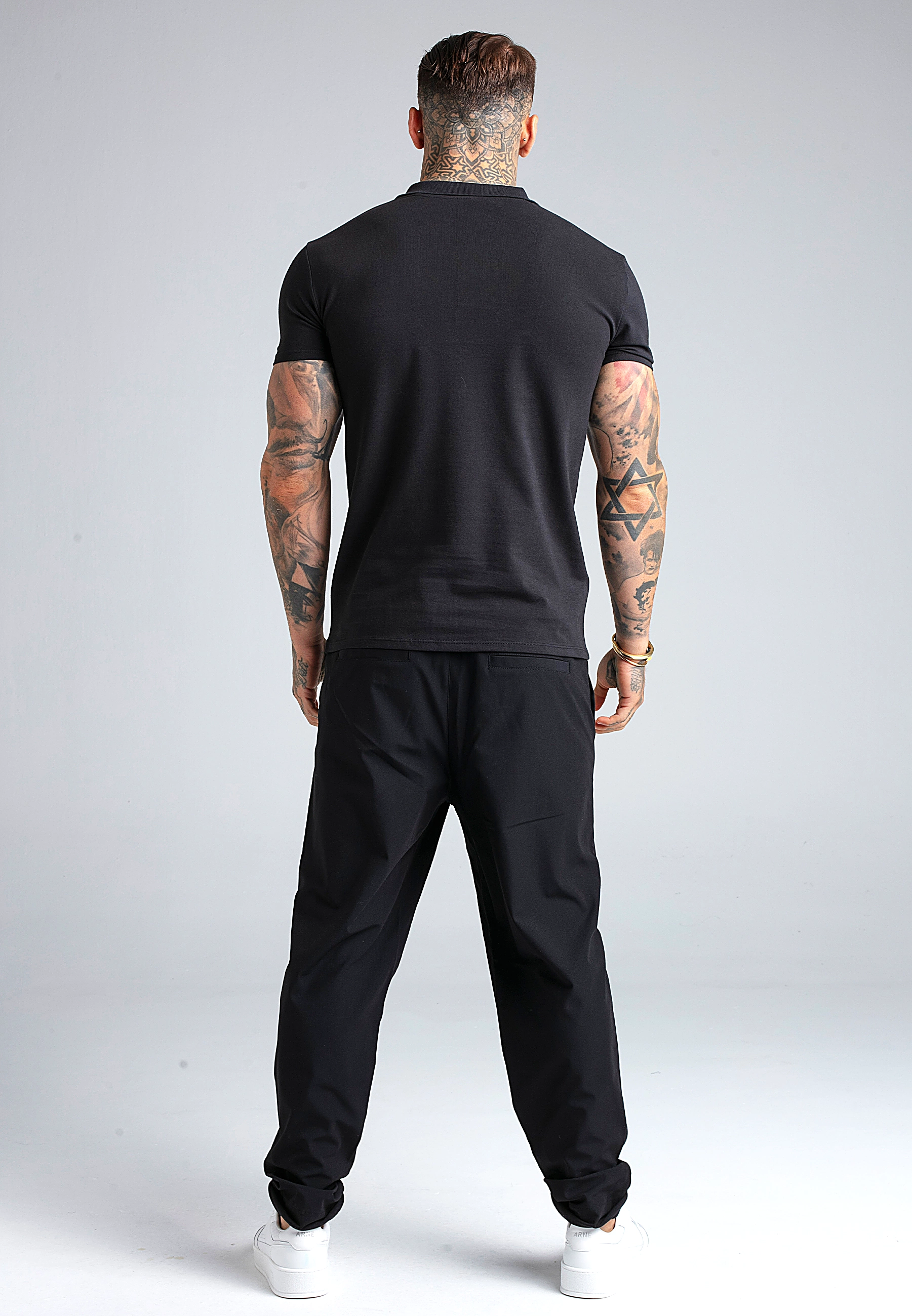 Herren SIKSILK ZIP POLO T-shirt 29271 - Schwarz