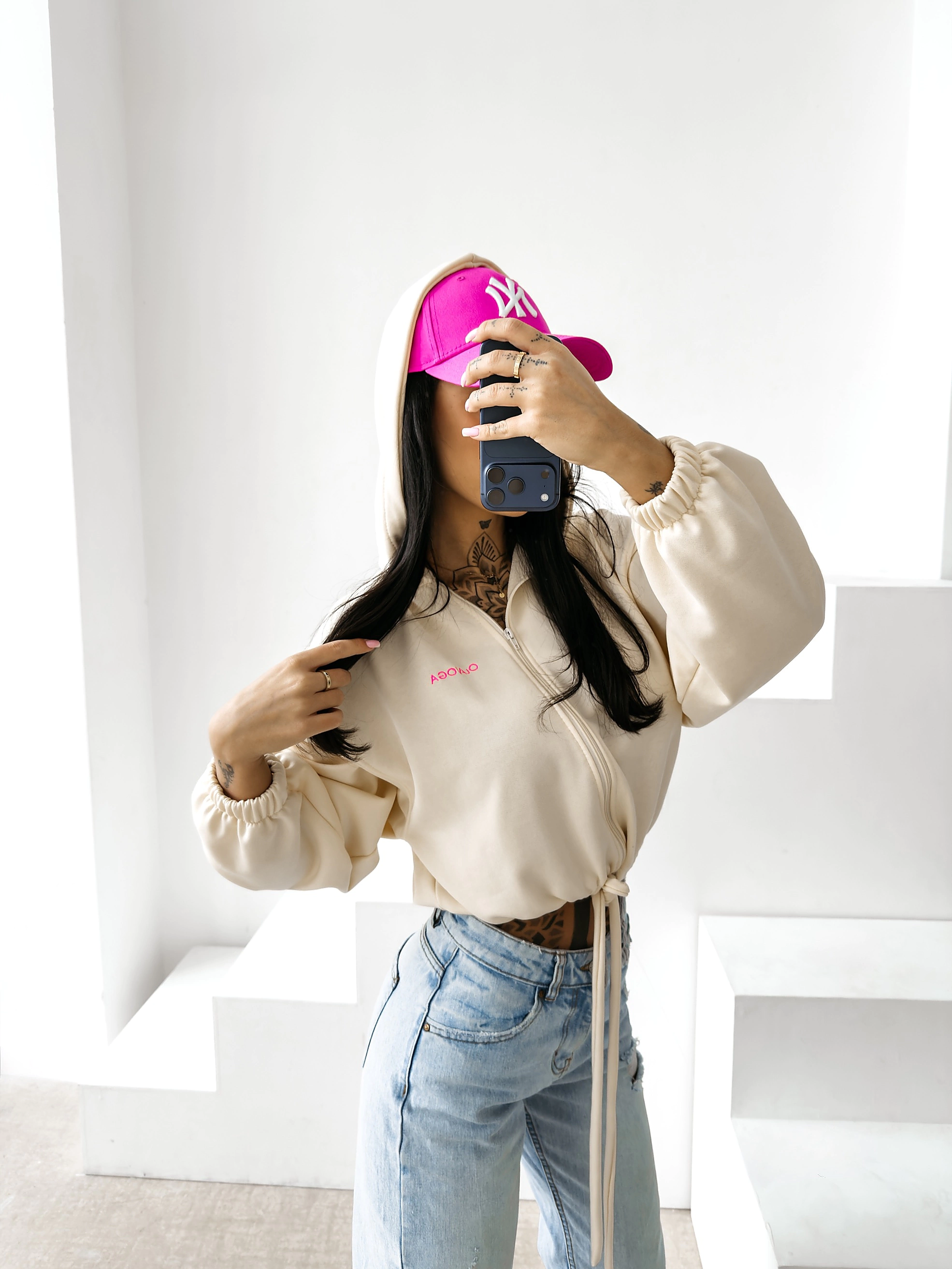 Bluza damska oversize OLAVOGA NERIN - Coconut