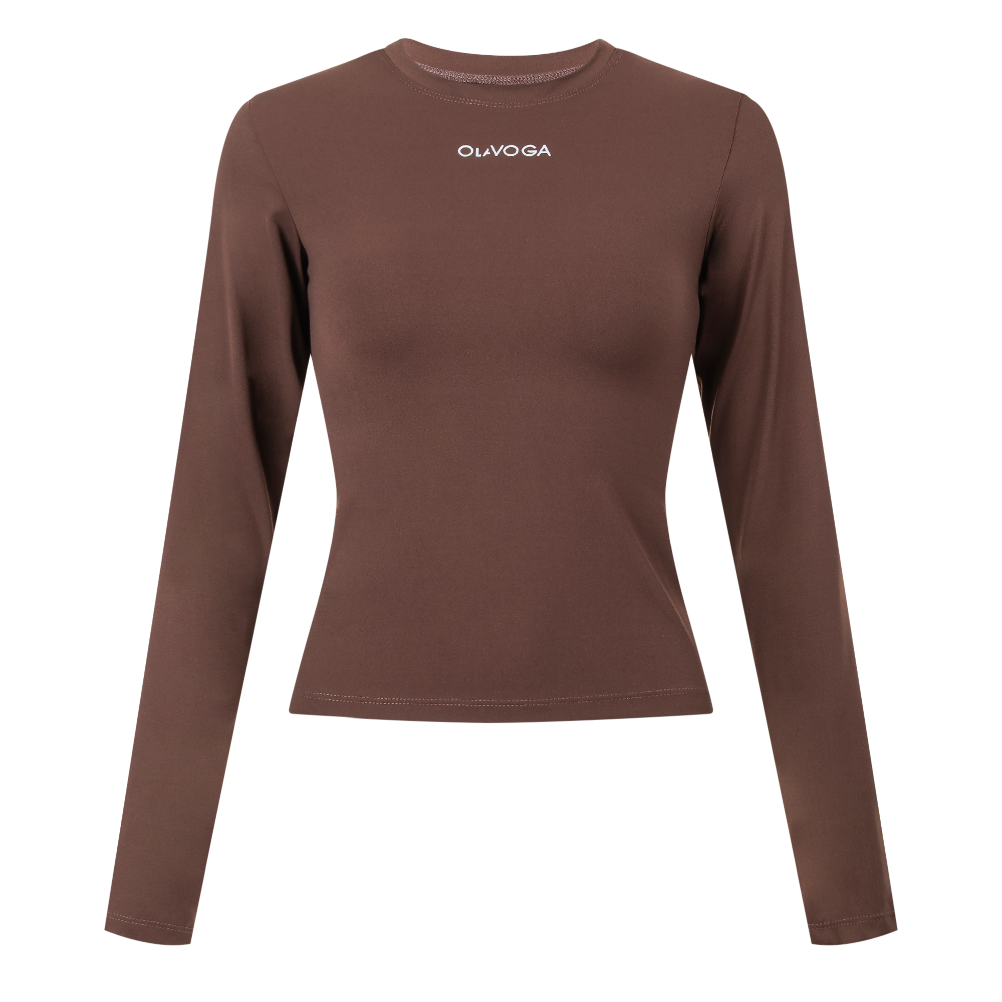 Damen-Longsleeve OLAVOGA SISSI in figurbetonter Passform - Cappucino