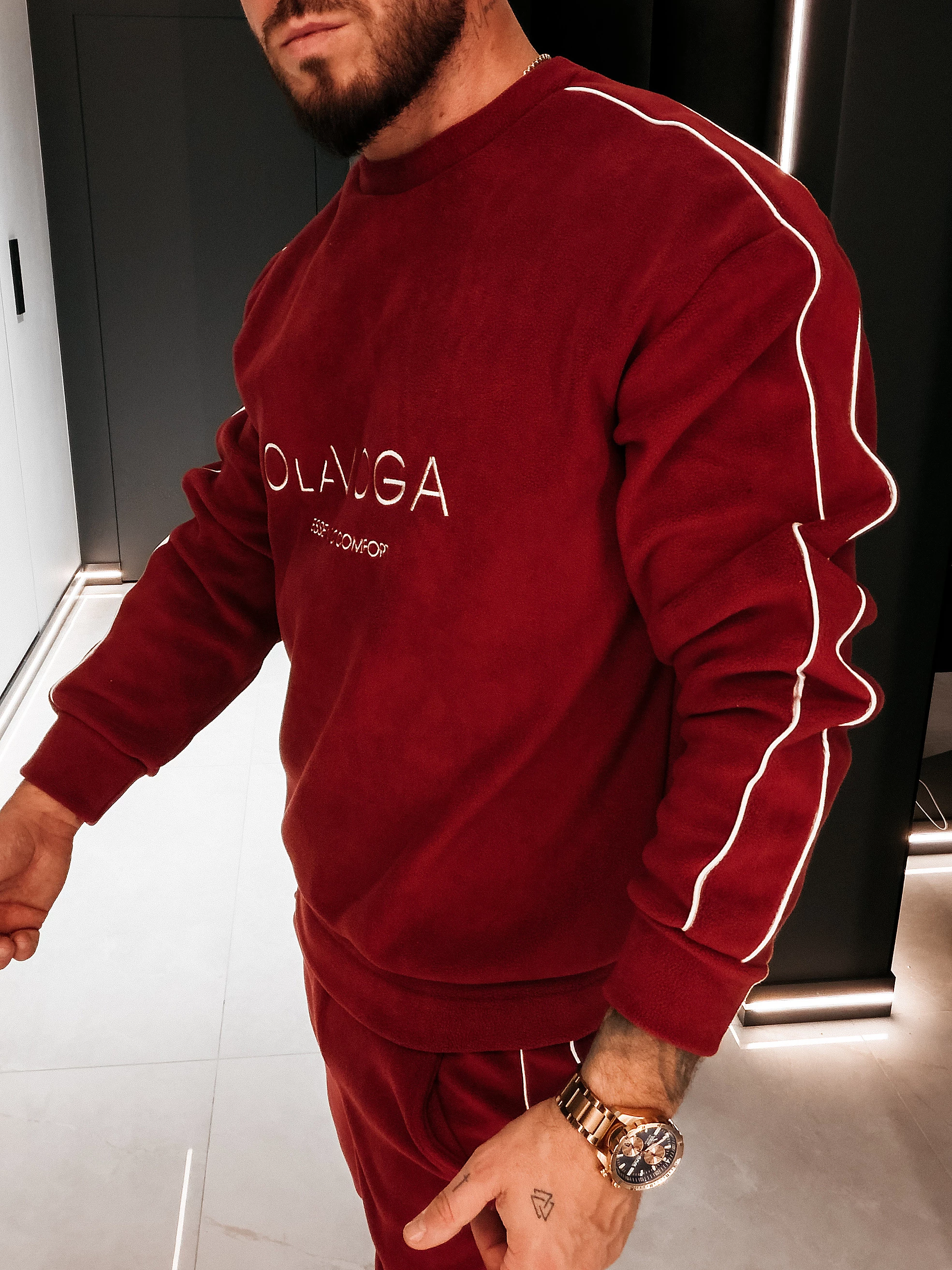 Herren-Fleece-Set OLAVOGA Herren LENTO MEN - Kastanienbraun