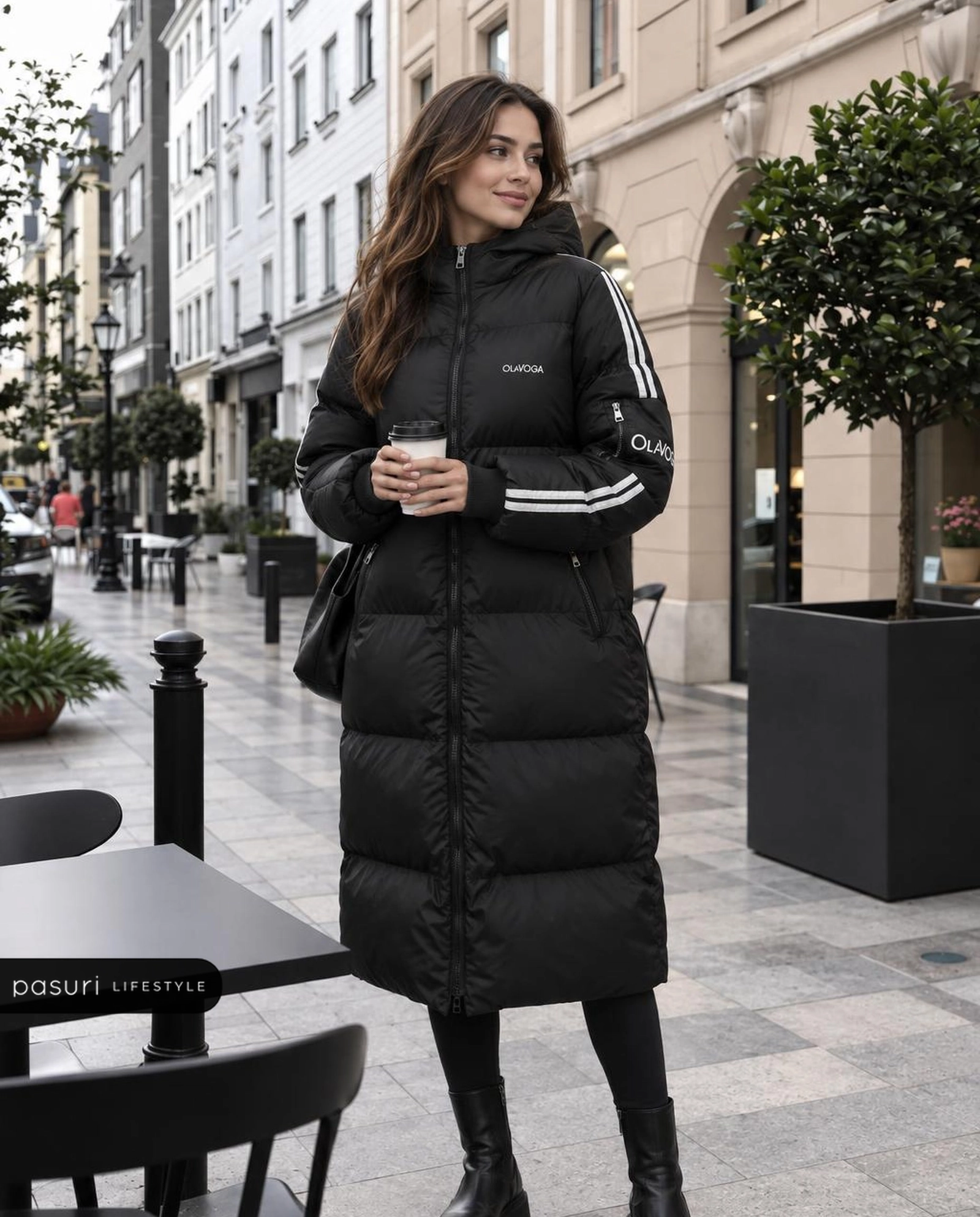Maxi-Wintermantel OLAVOGA FLOORO - Schwarz