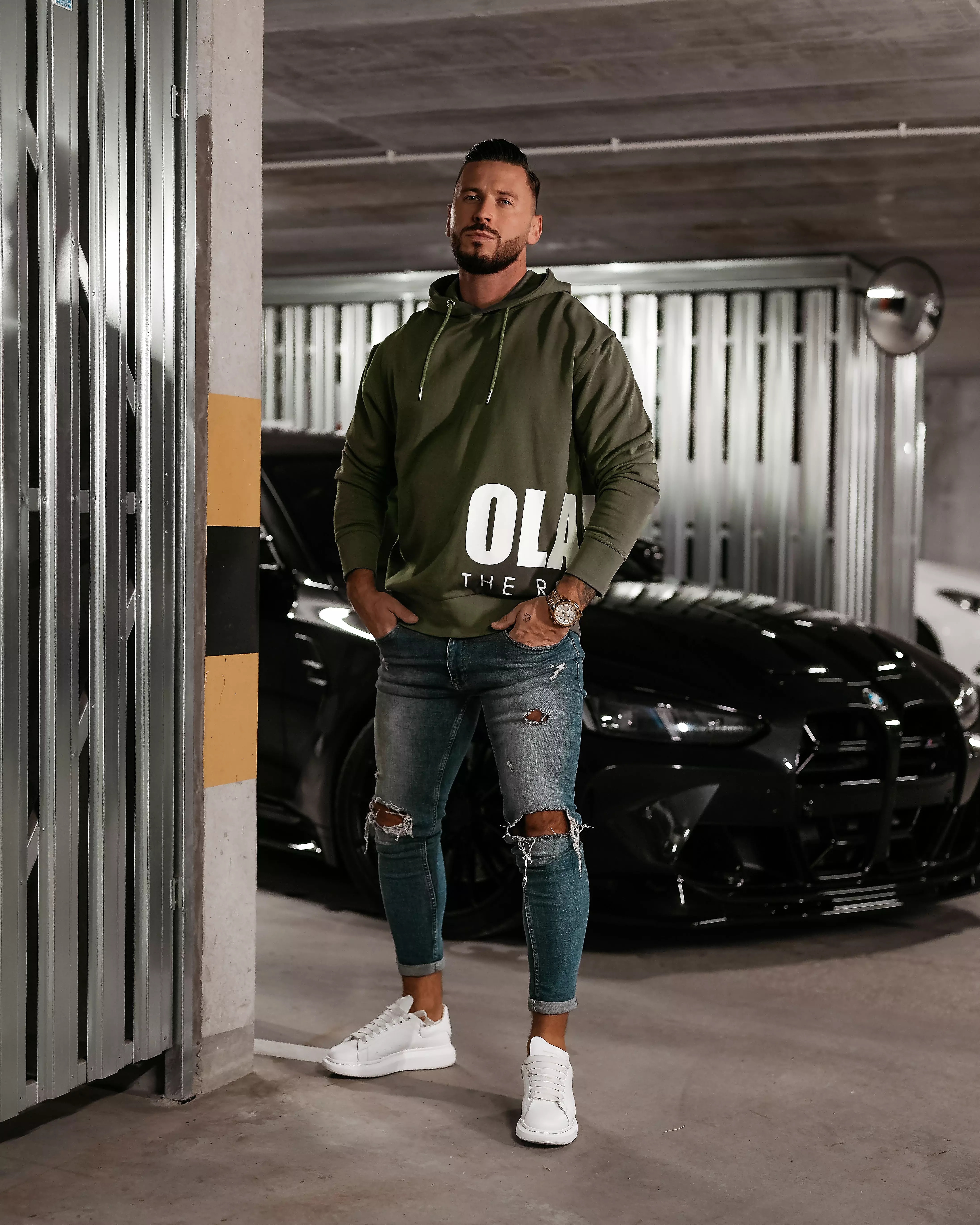 OLAVOGA Men PULSE cotton sweatshirt - Khaki