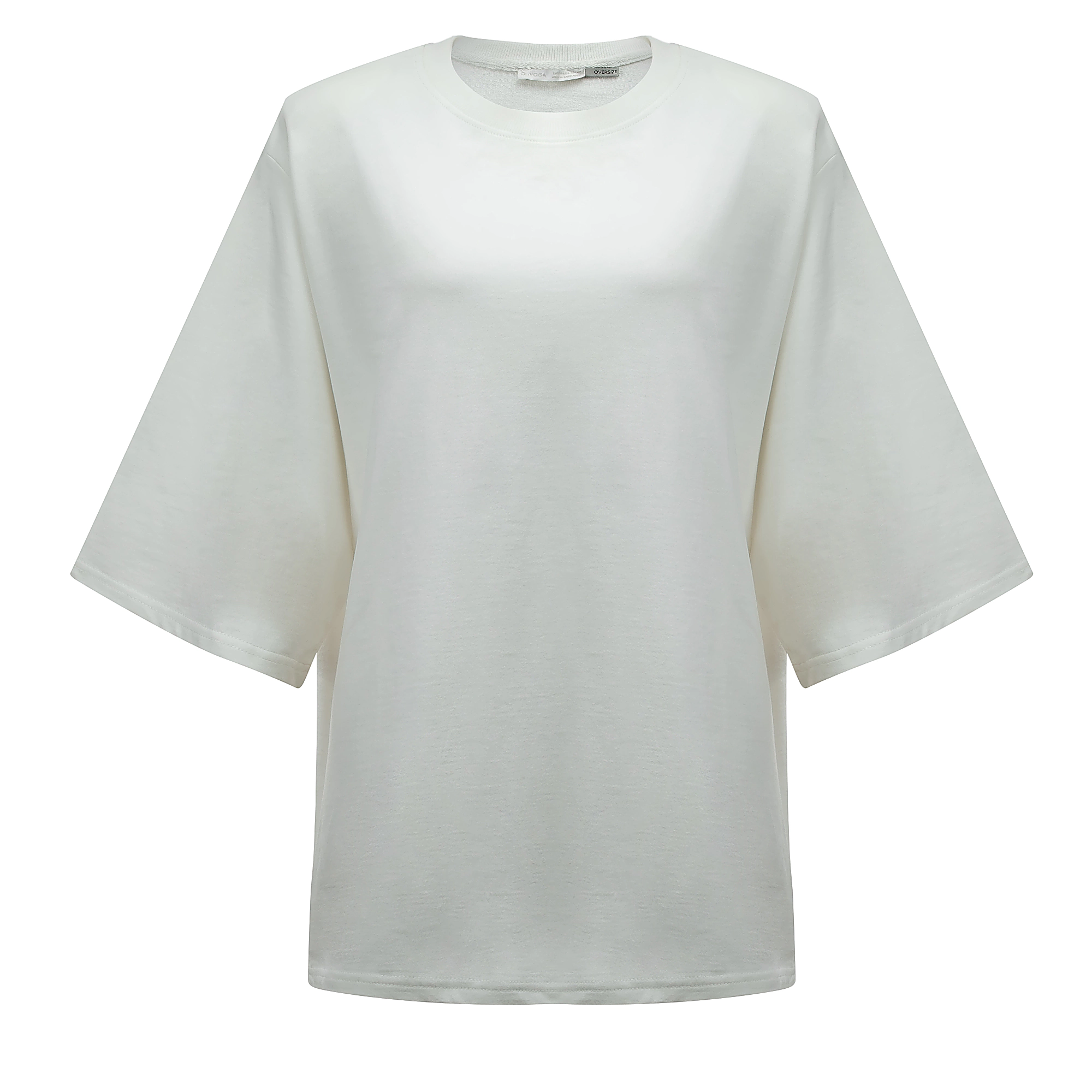 OLAVOGA FIOAGE Übergrößen-T-Shirt mit Schulterpolstern - Écru