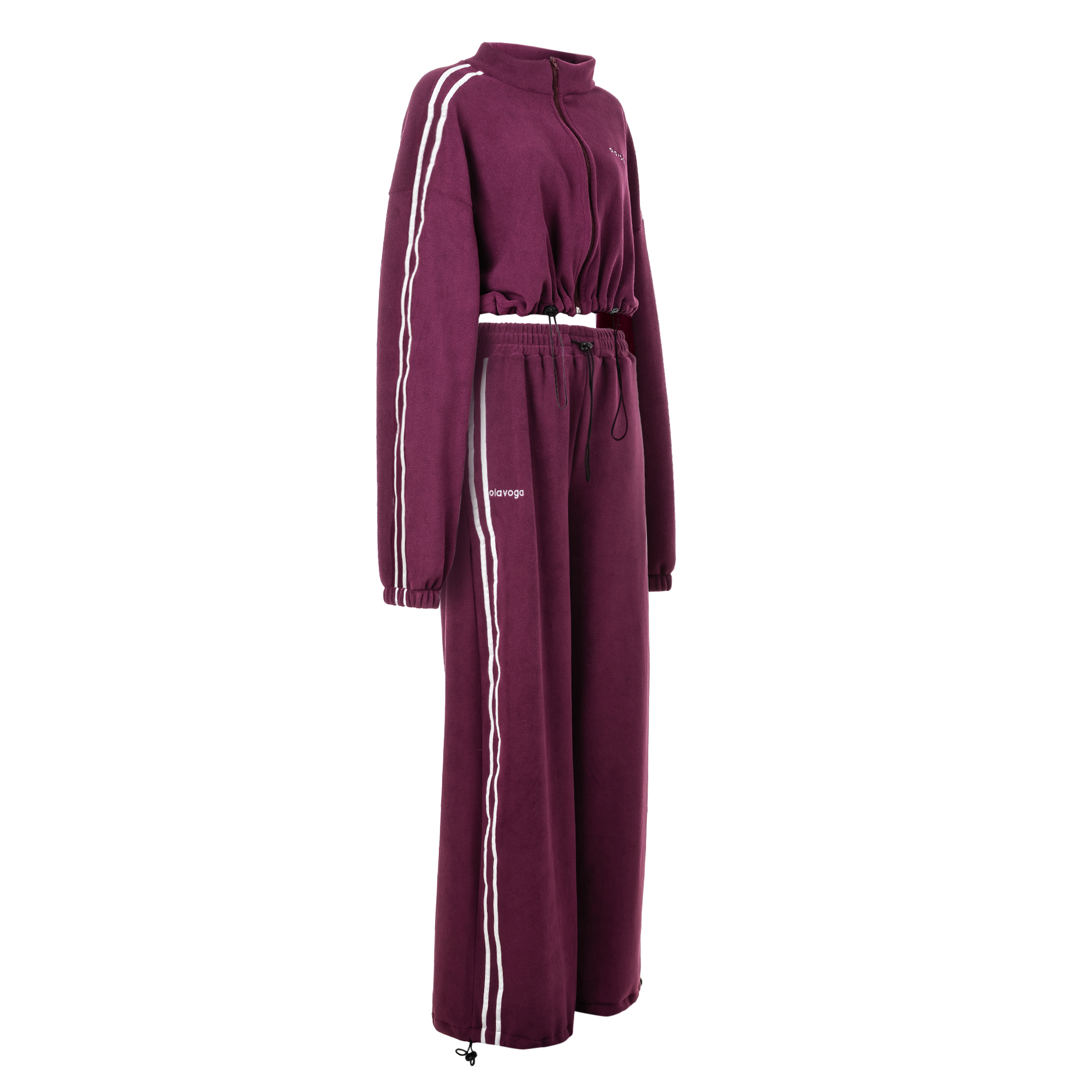 Damen-Set mit Streifen OLAVOGA STREETY – Pflaume