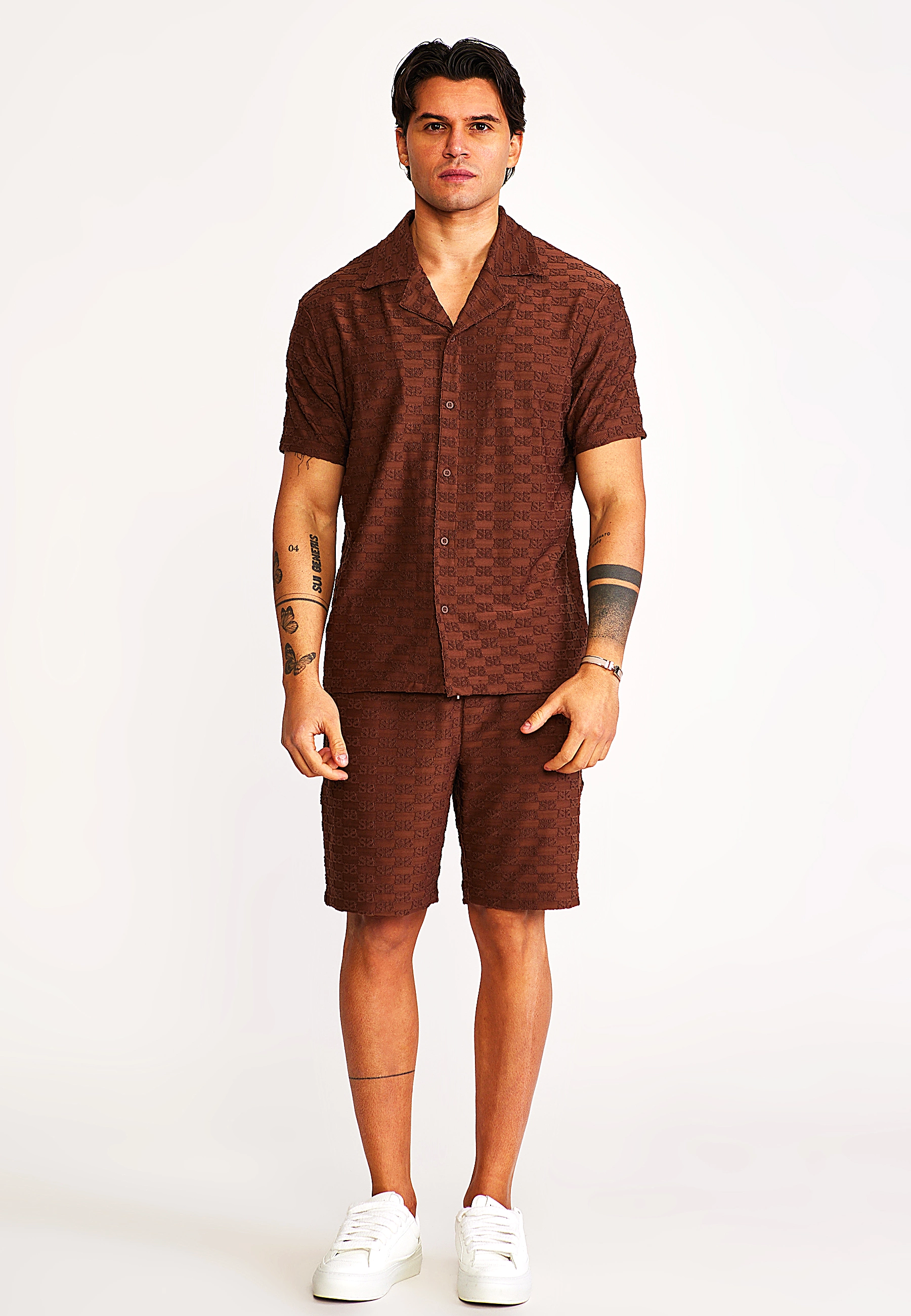 SIKSILK pánská košile 28250 - Hnědá