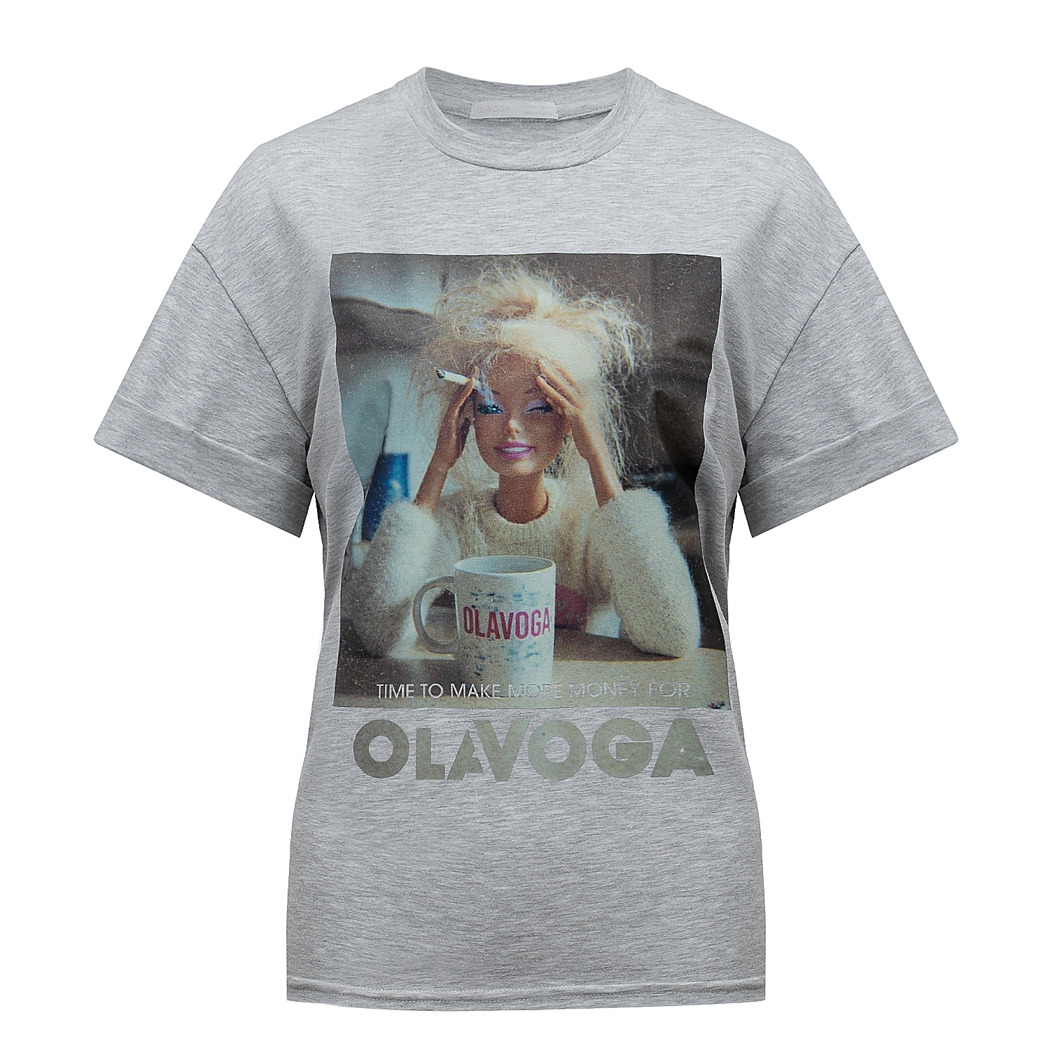Oversize tričko OLAVOGA EARNED - šedé