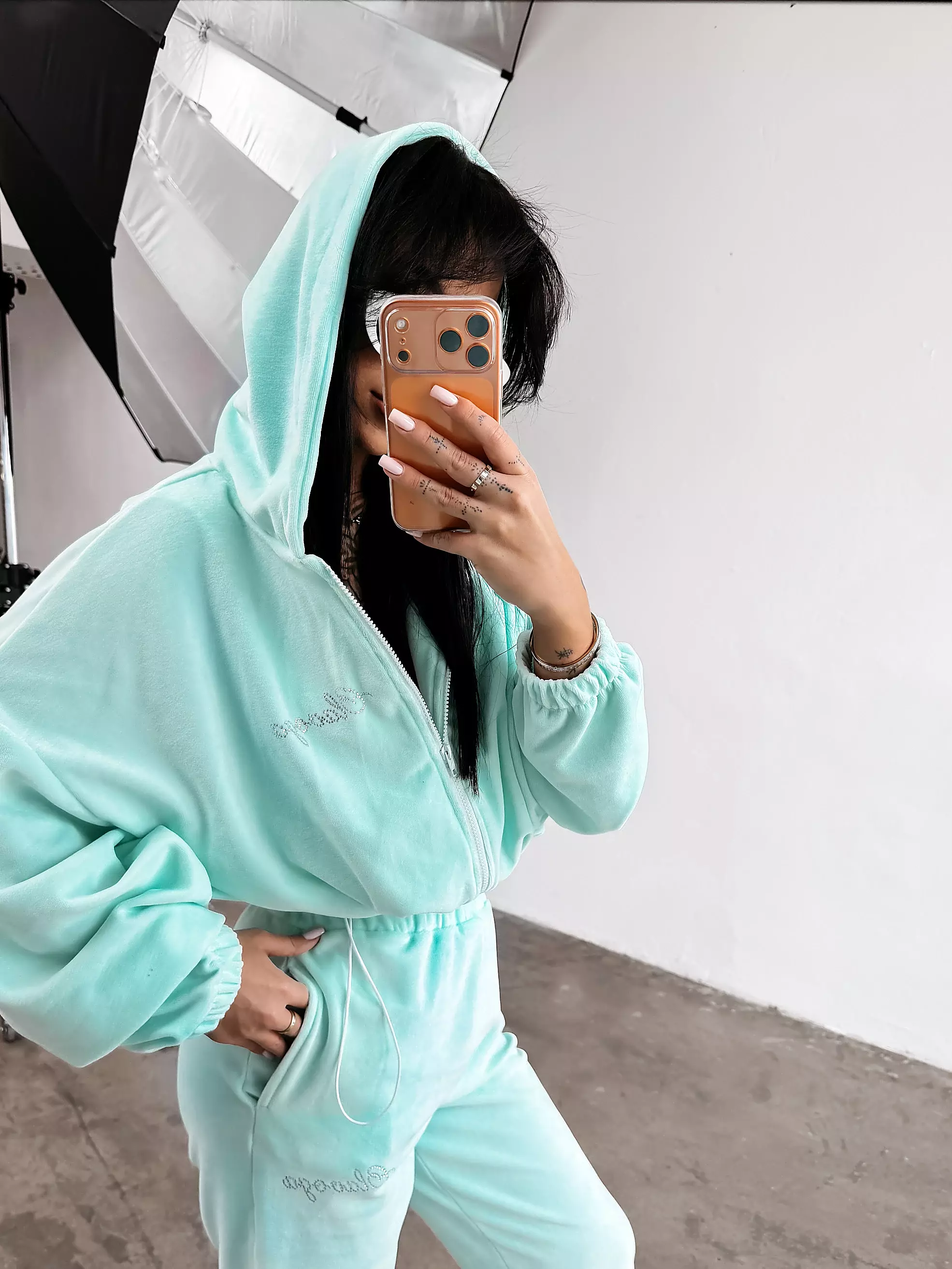 Ladies' velour set OLAVOGA PRISM - Mint