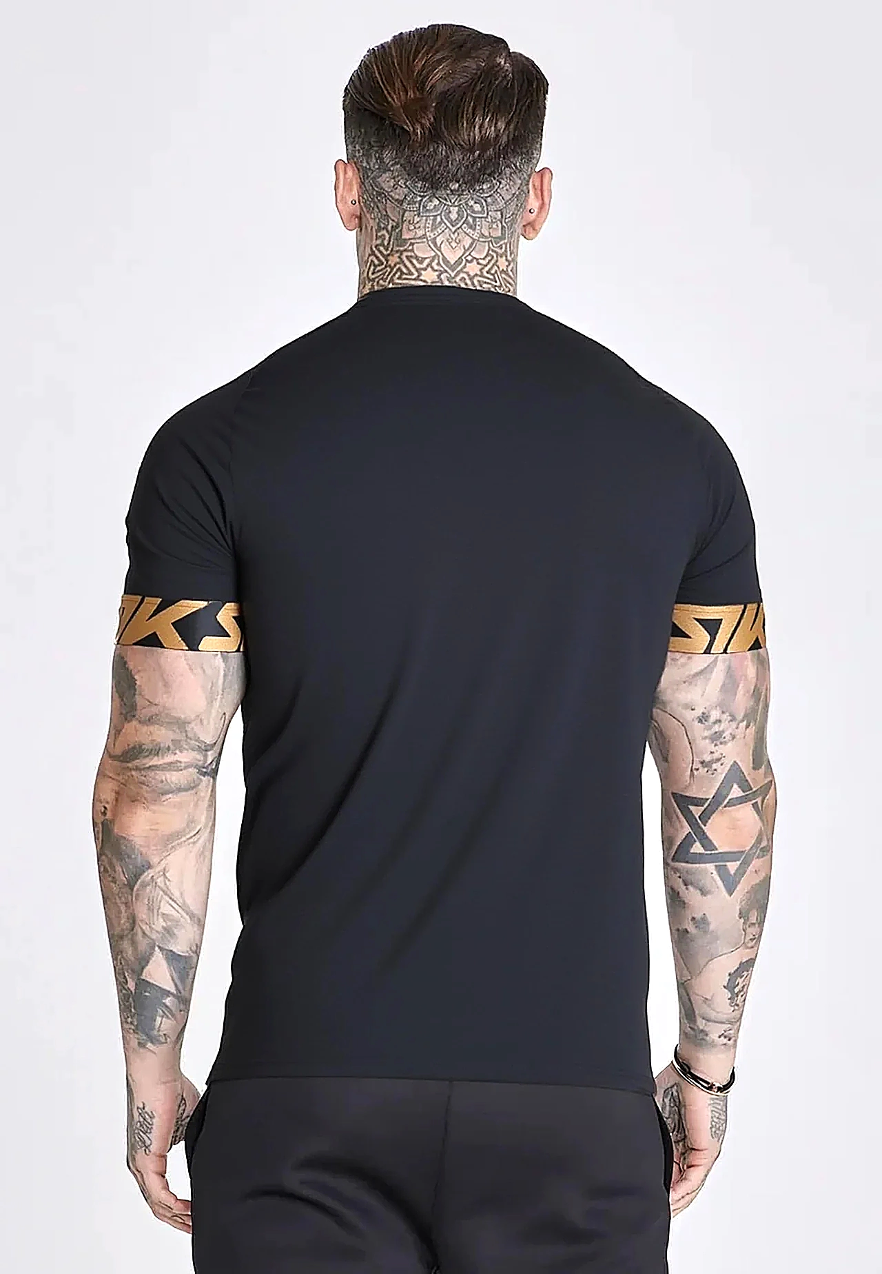 T-shirt męski streetwear SIKSILK 29779 - Czarny