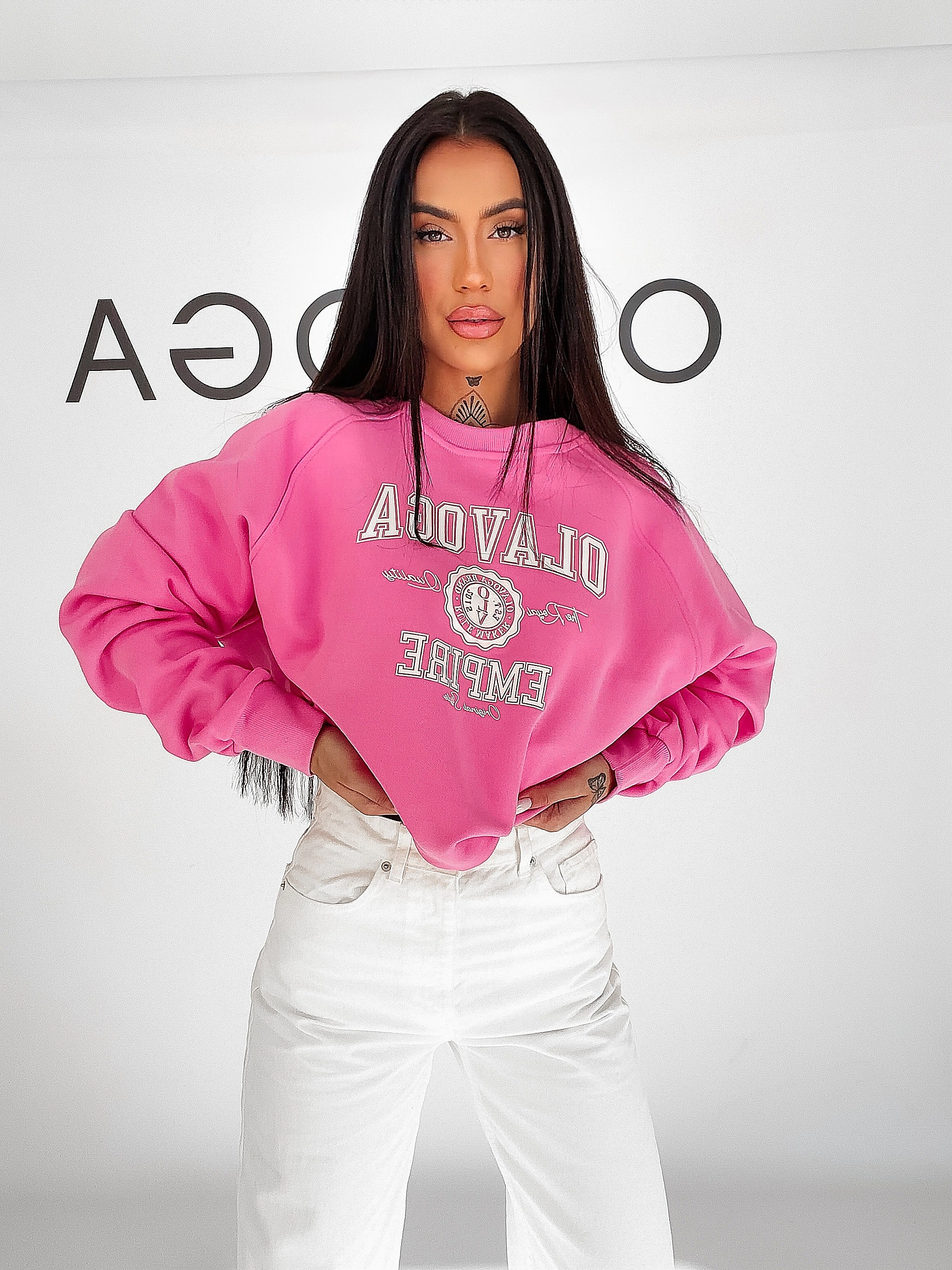OLAVOGA AMARIS women's college sweatshirt - Pink