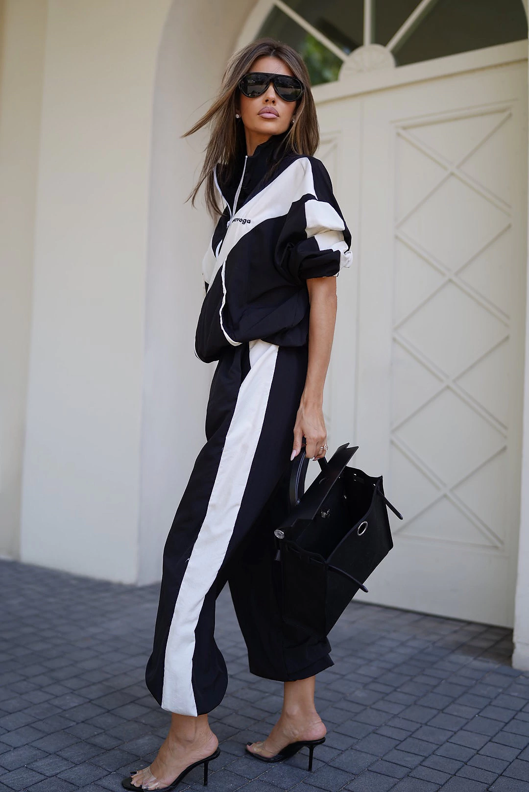 OLAVOGA INVITE women's streetwear trousers – Black + ecru