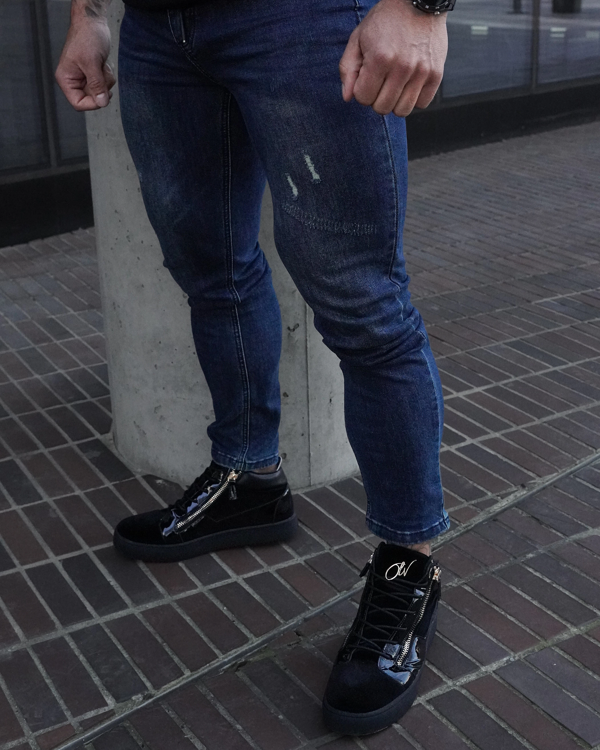 Spodnie męskie denim OLAVOGA Men CORE - Niebieski