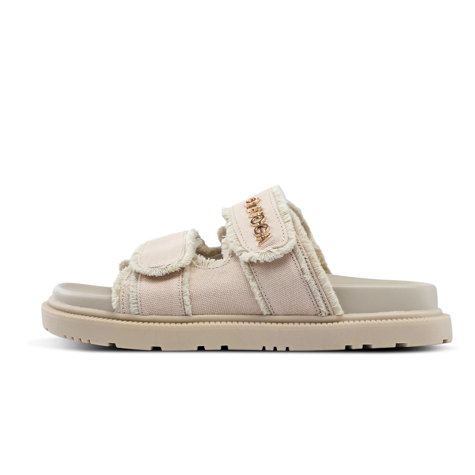 Women's Velcro flip-flops OLAVOGA BERLIOZ - Beige