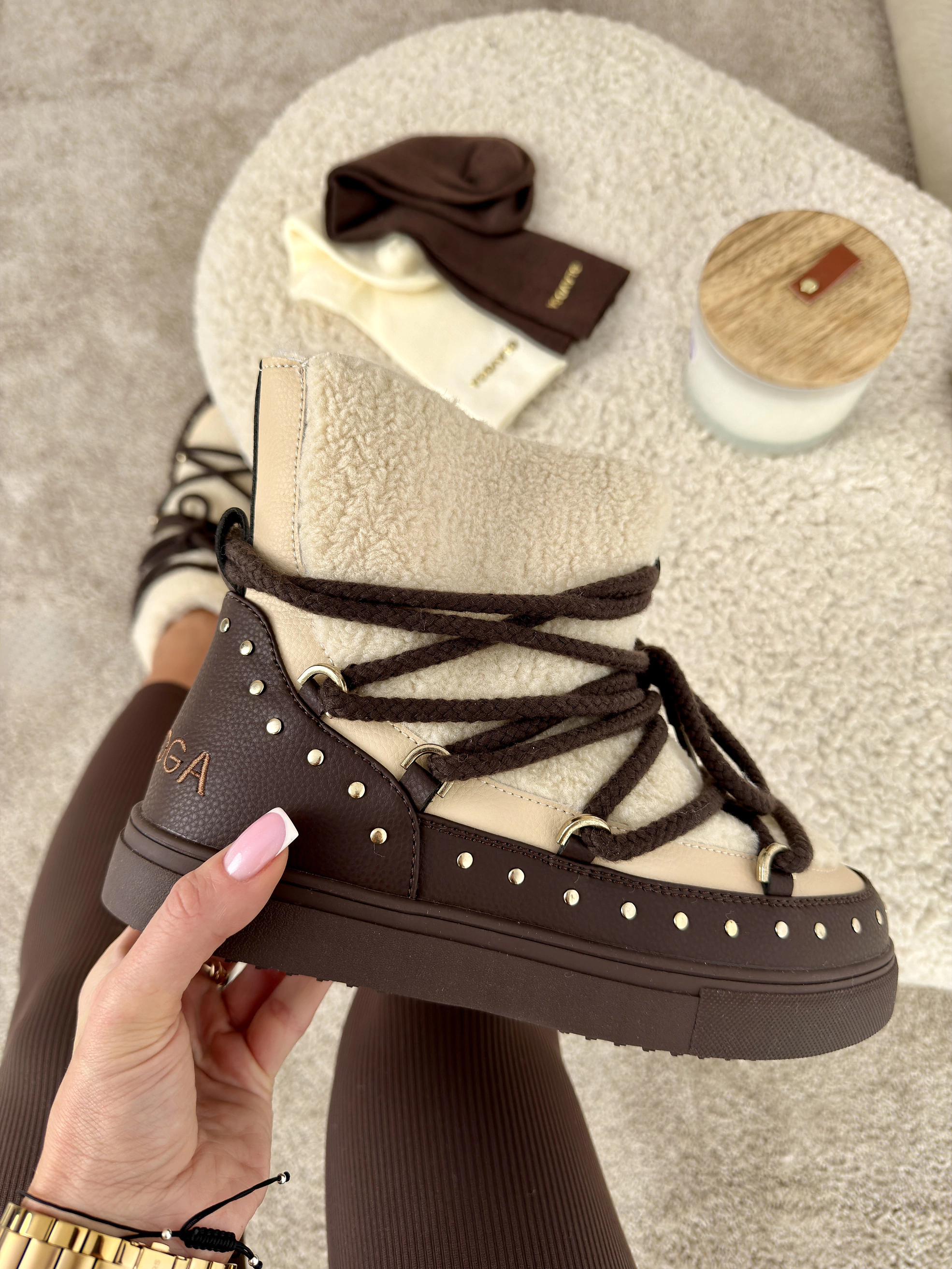 Buty damskie eskimoski OLAVOGA ETNA - Brąz