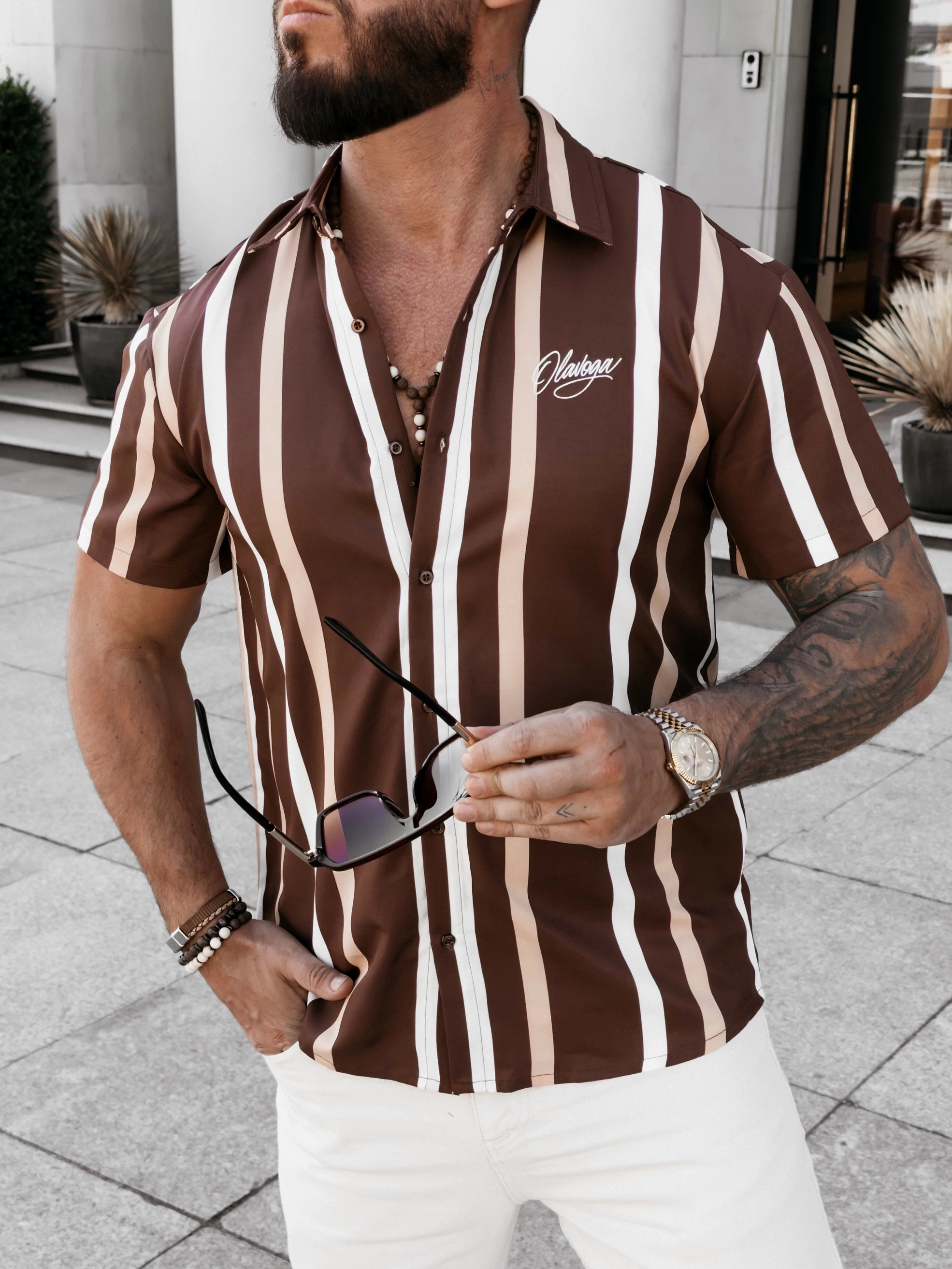 OLAVOGA Herren MIUS T-shirt - Braun
