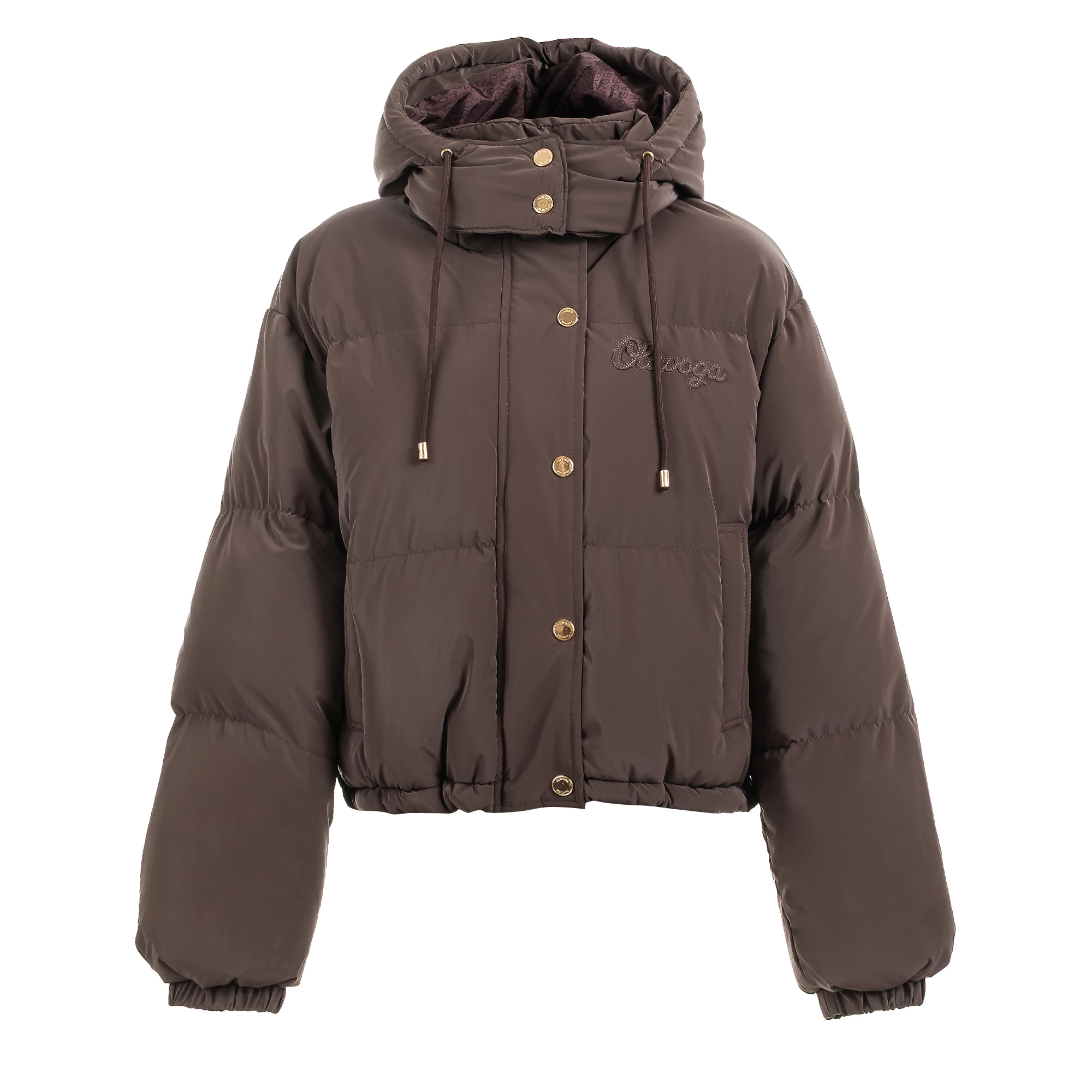 OLAVOGA OROYUAL gesteppte Damenjacke mit Kapuze – Braun
