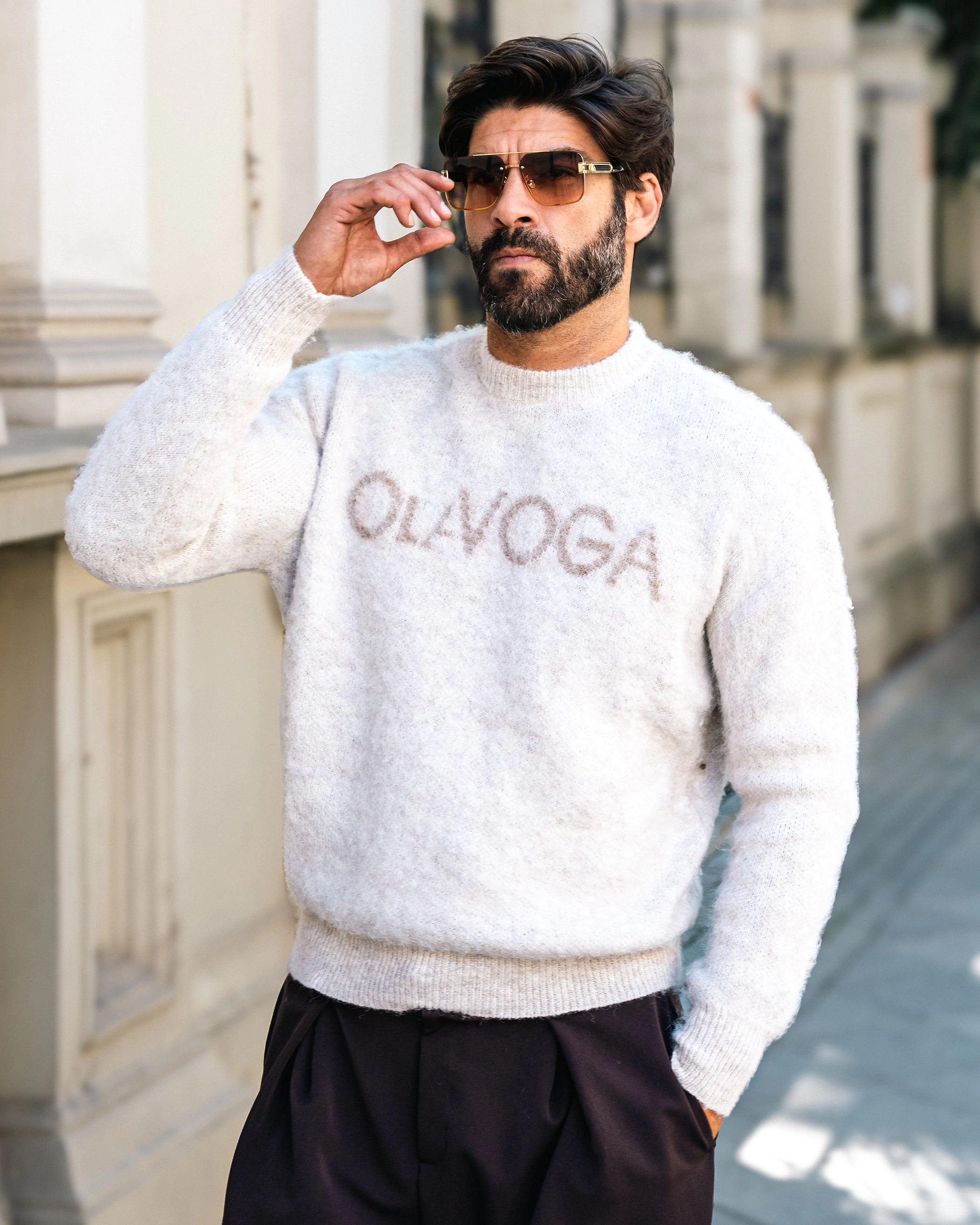 Sweter męski OLAVOGA Men VILA MEN - Beż