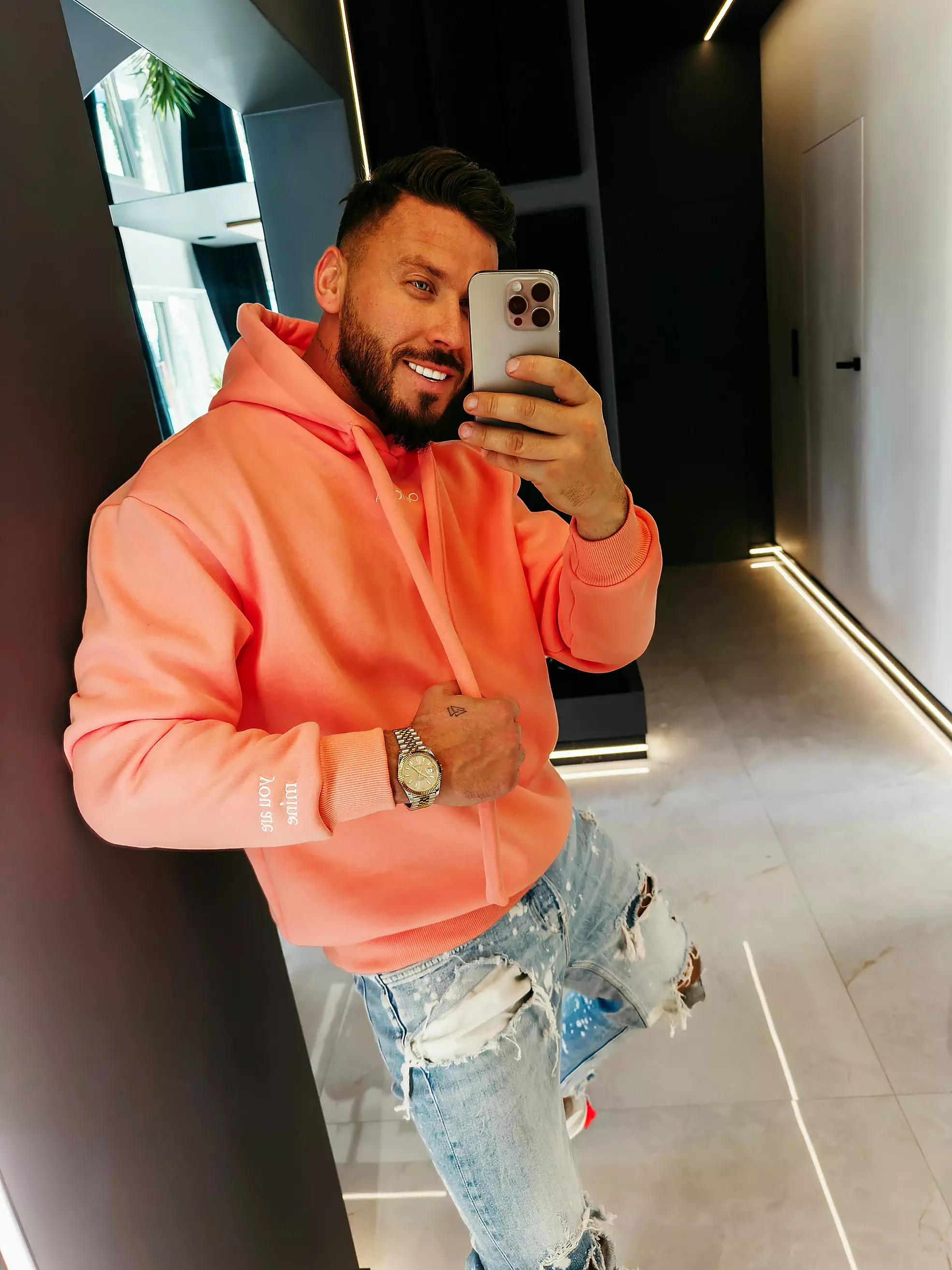 Bluza męska Matchy Matchy OLAVOGA Men ADORE - Peach