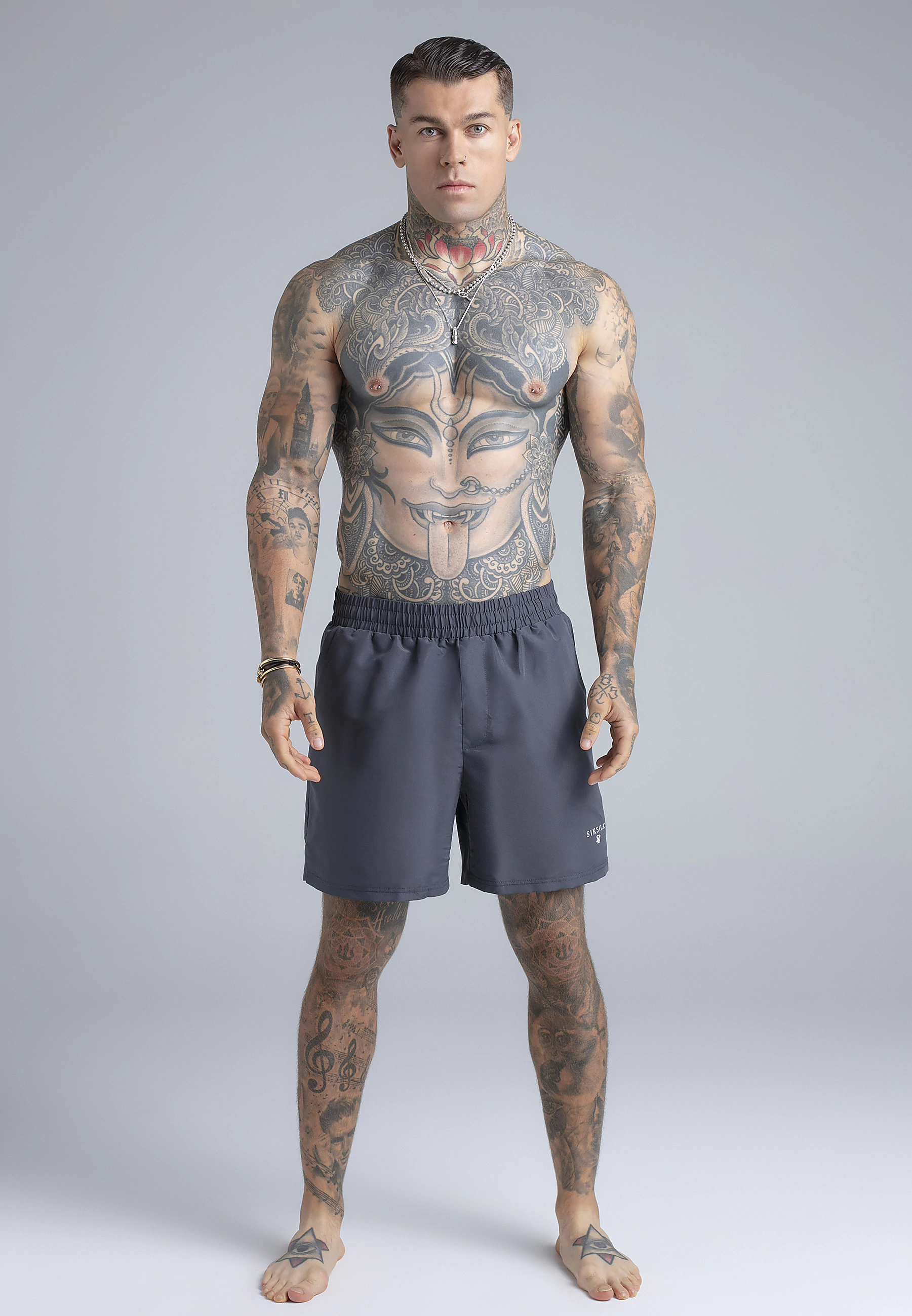 SIKSILK men's swim shorts 28881 - Grey