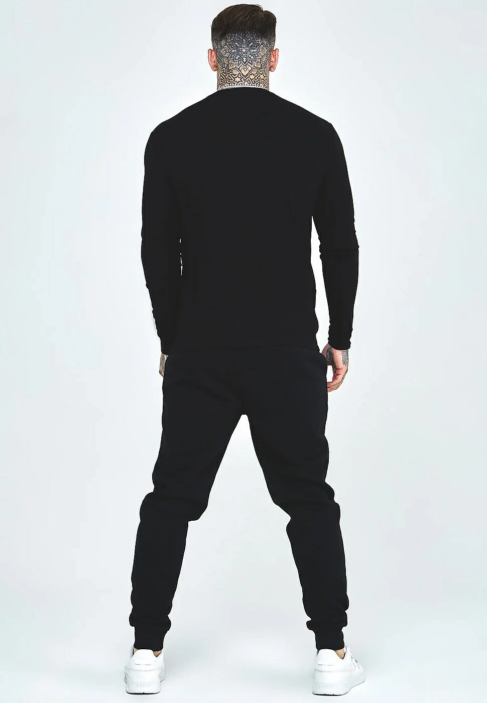 Koszulka z długim rękawem SIKSILK LONGSLEEVE 28461 - Czarny