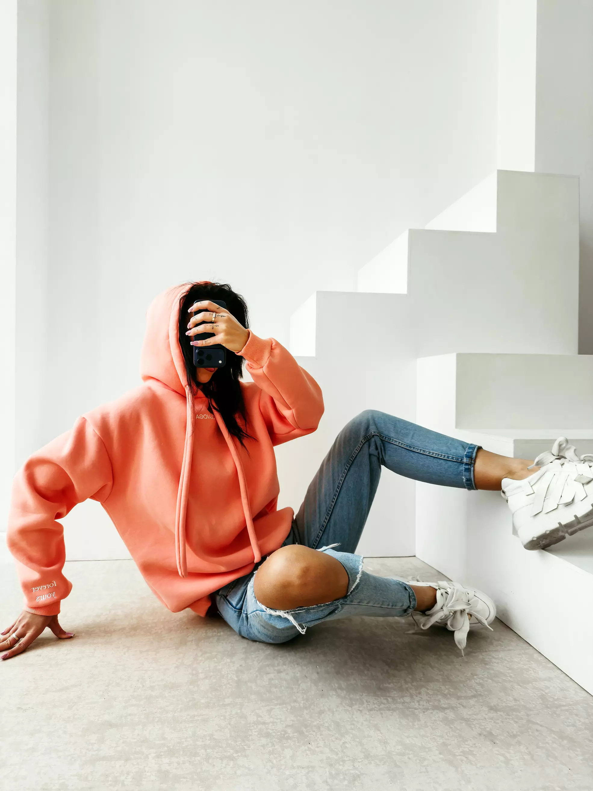 Bluza damska Matchy Matchy OLAVOGA ADORE - Peach