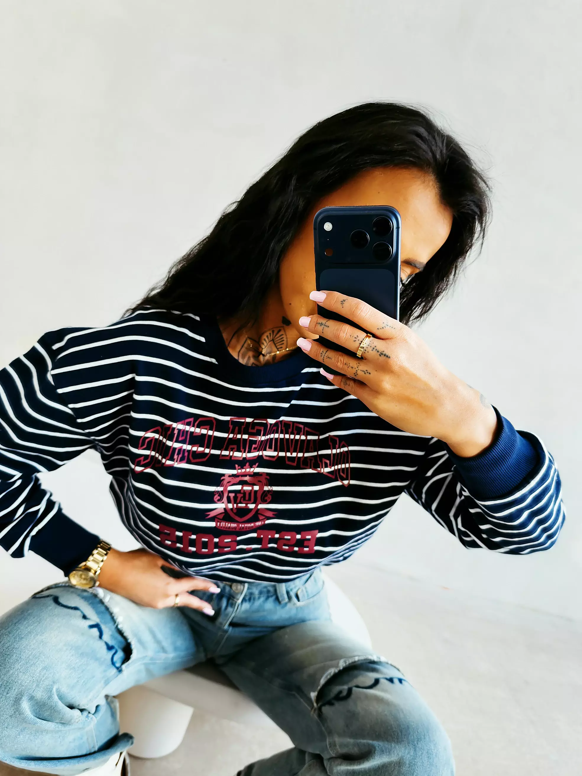 Bluza damska casual OLAVOGA TENCI - Granat