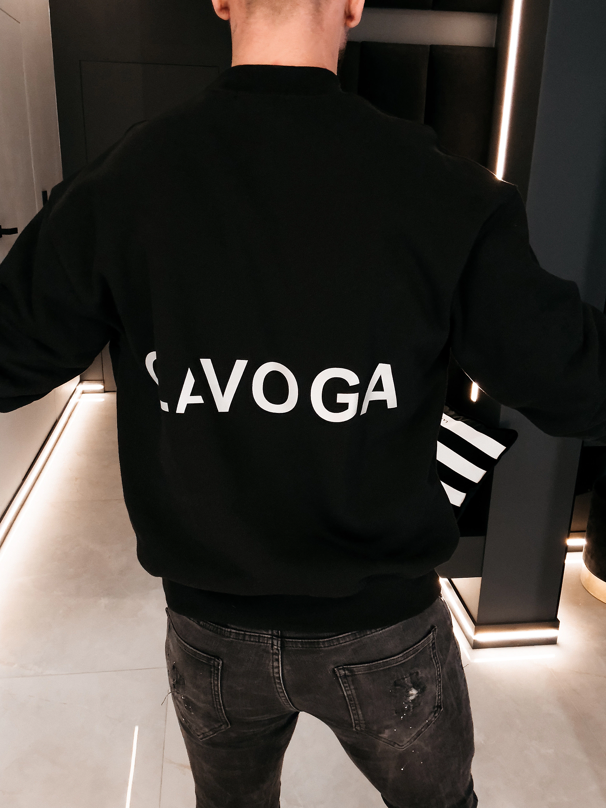 OLAVOGA Männer FLASH Kragen Sweatshirt - Schwarz