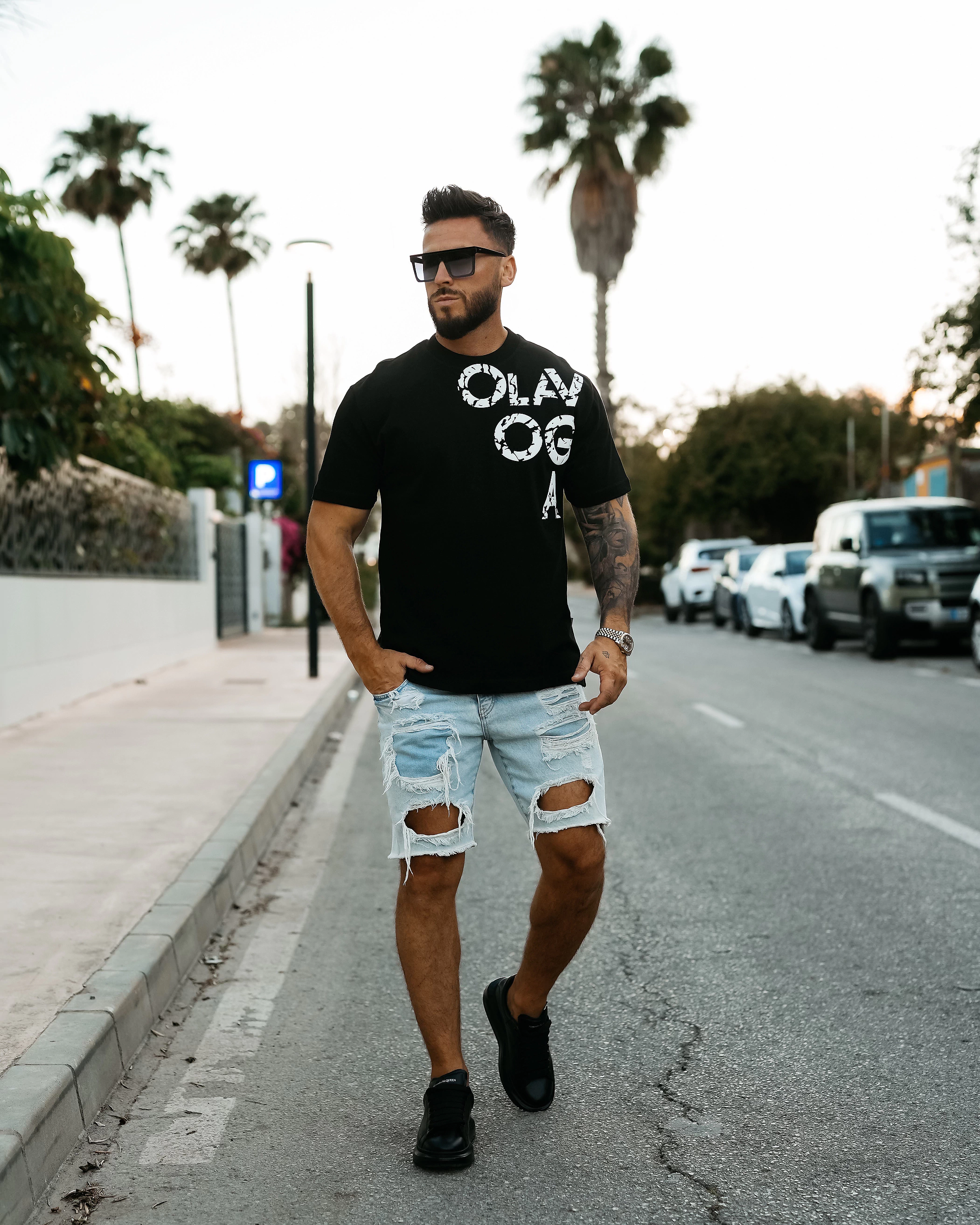 T-shirt męski OLAVOGA Men MALOR - Czarny