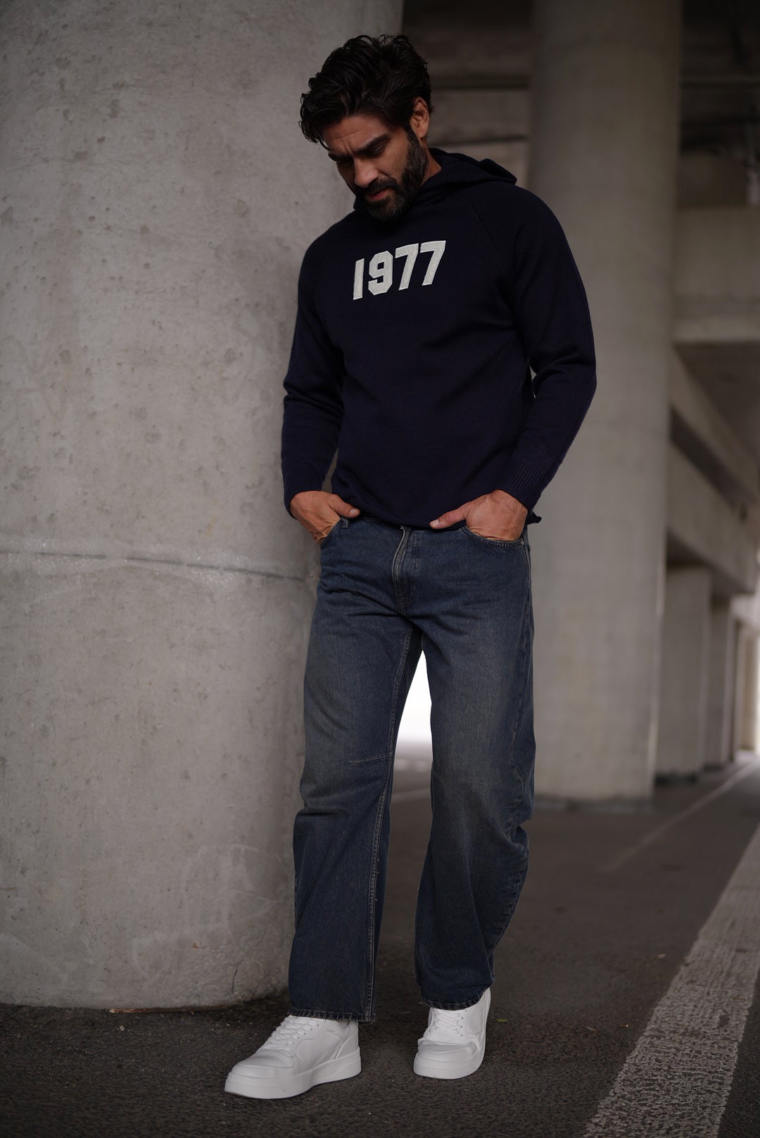 OLAVOGA Men UNIQS Men’s Hooded Top – Navy Blue