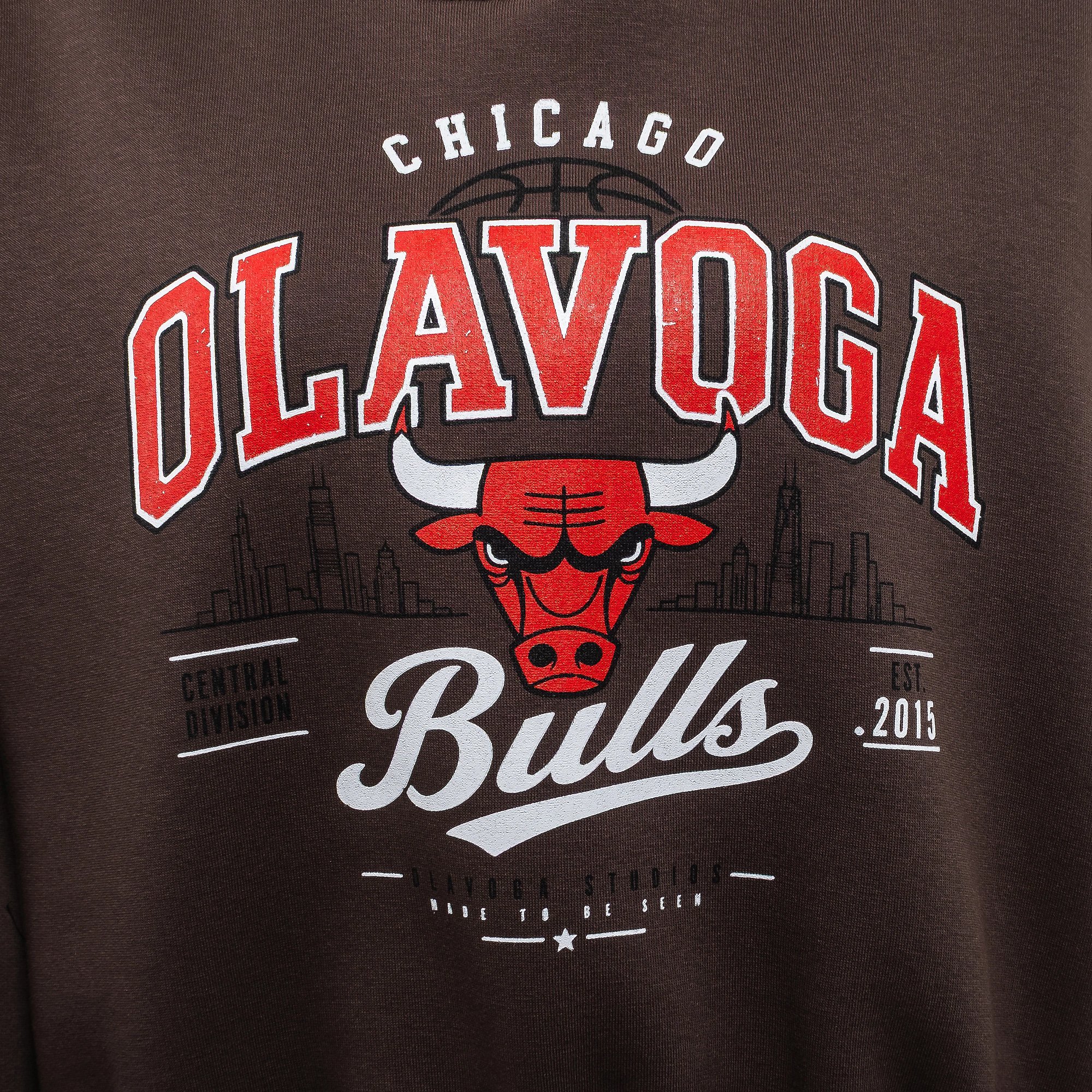 Dámská mikina Chicago Bulls OLAVOGA FLANO – hnědá